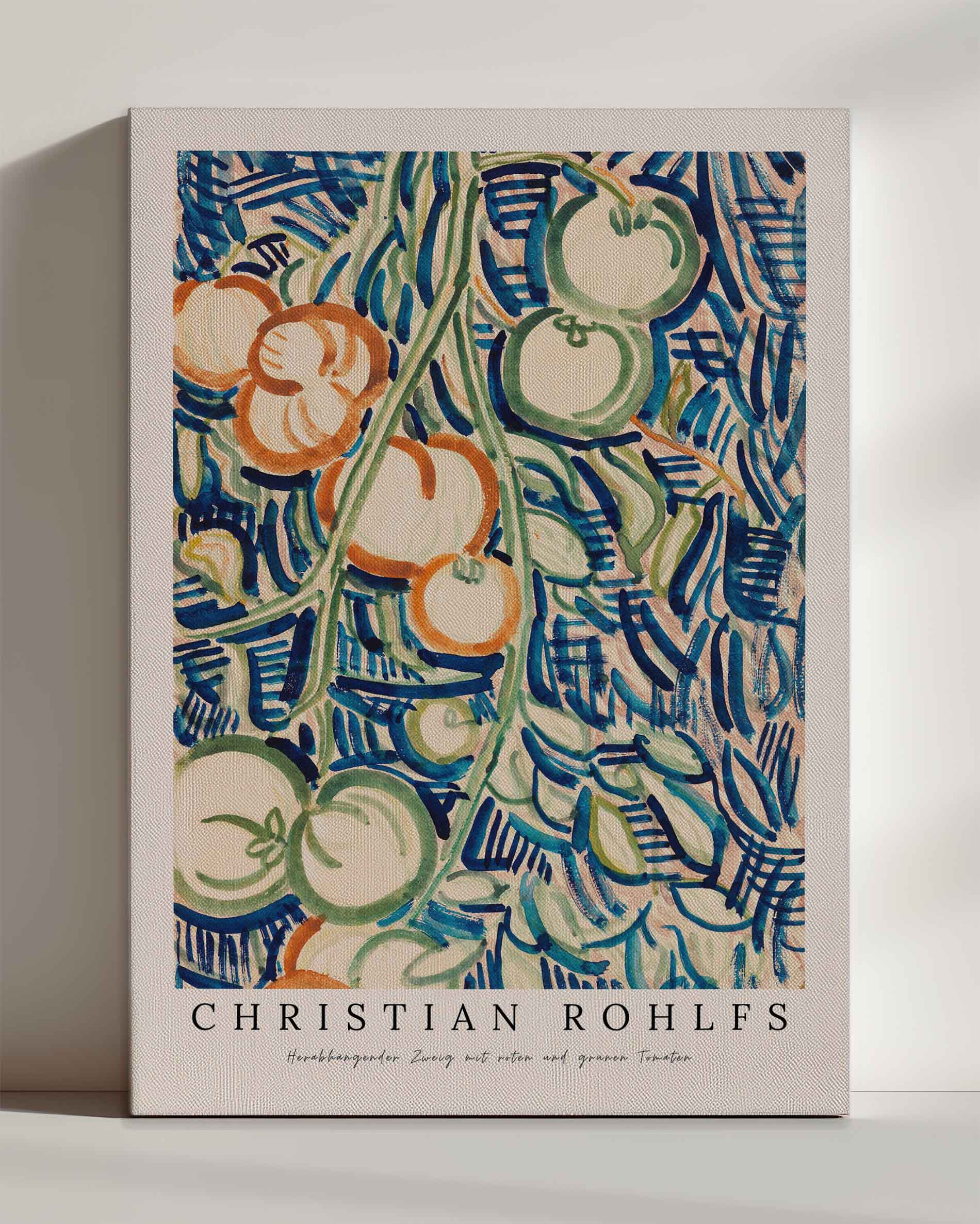 Hanging branch with red and green tomatoes - Canvas