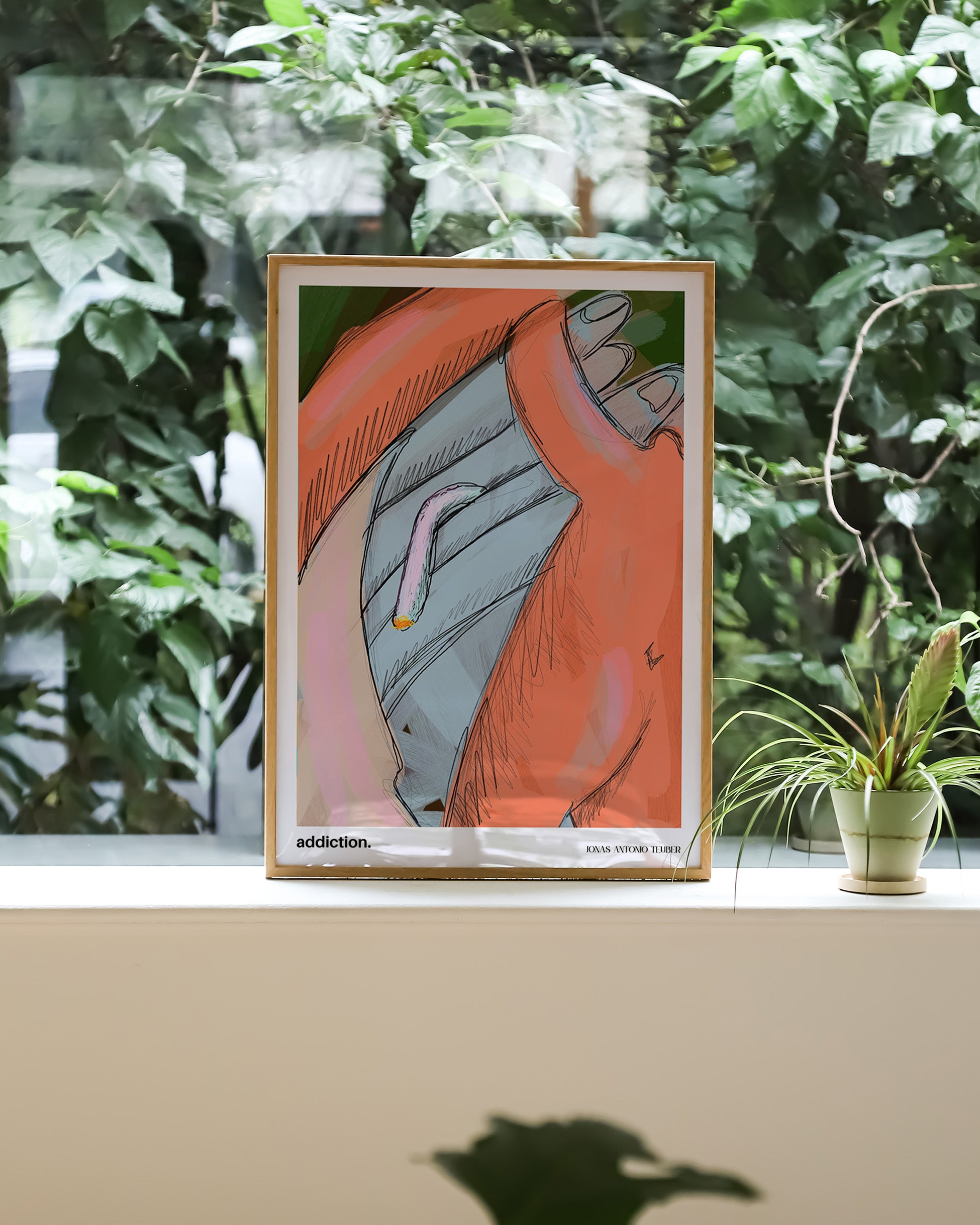 Addiction Poster – Print Material Wandbild, moderne Kunst & Fine Art Print von Spawnd, handgefertigt & Made in Germany