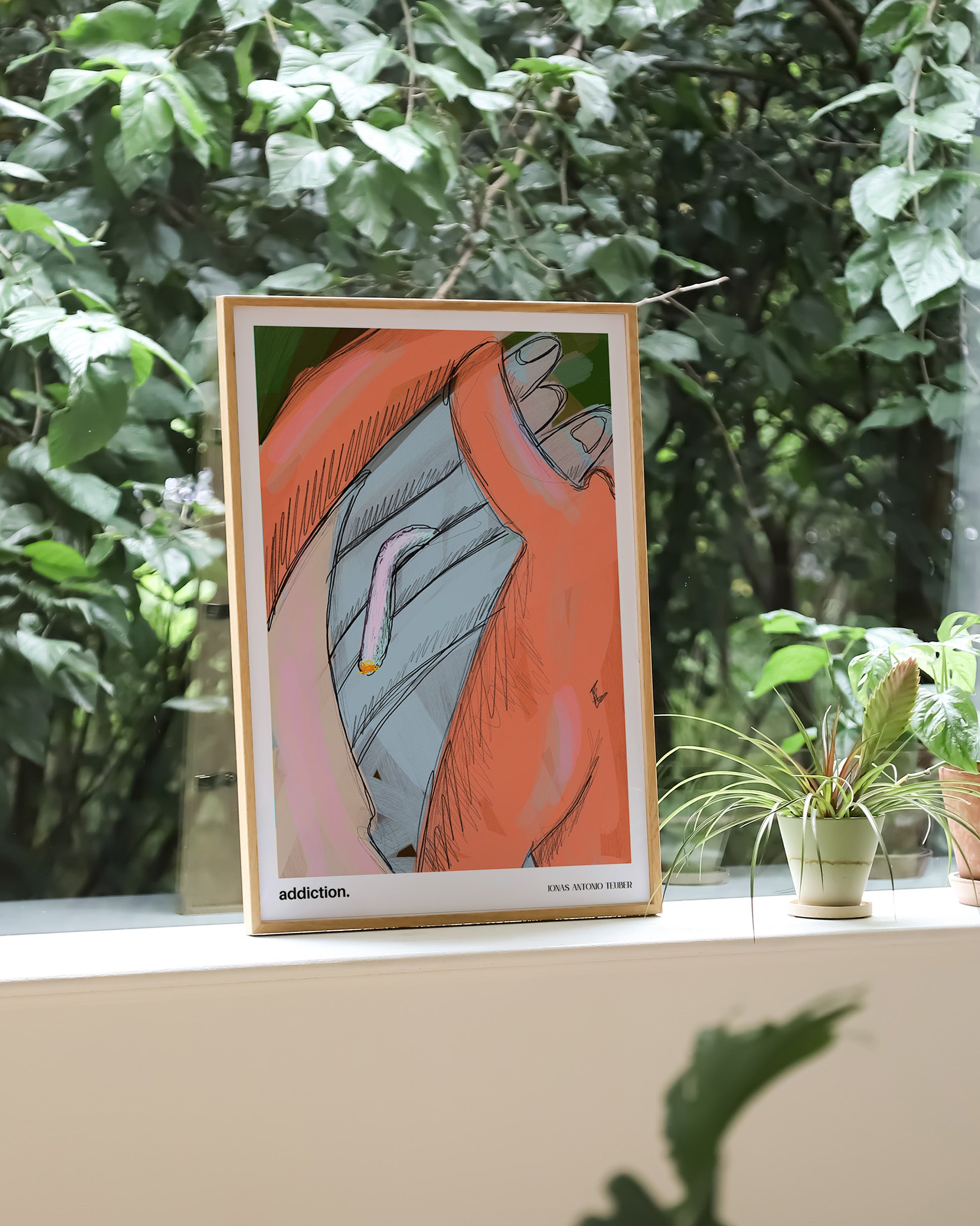Addiction Poster – Print Material Wandbild, moderne Kunst & Fine Art Print von Spawnd, handgefertigt & Made in Germany