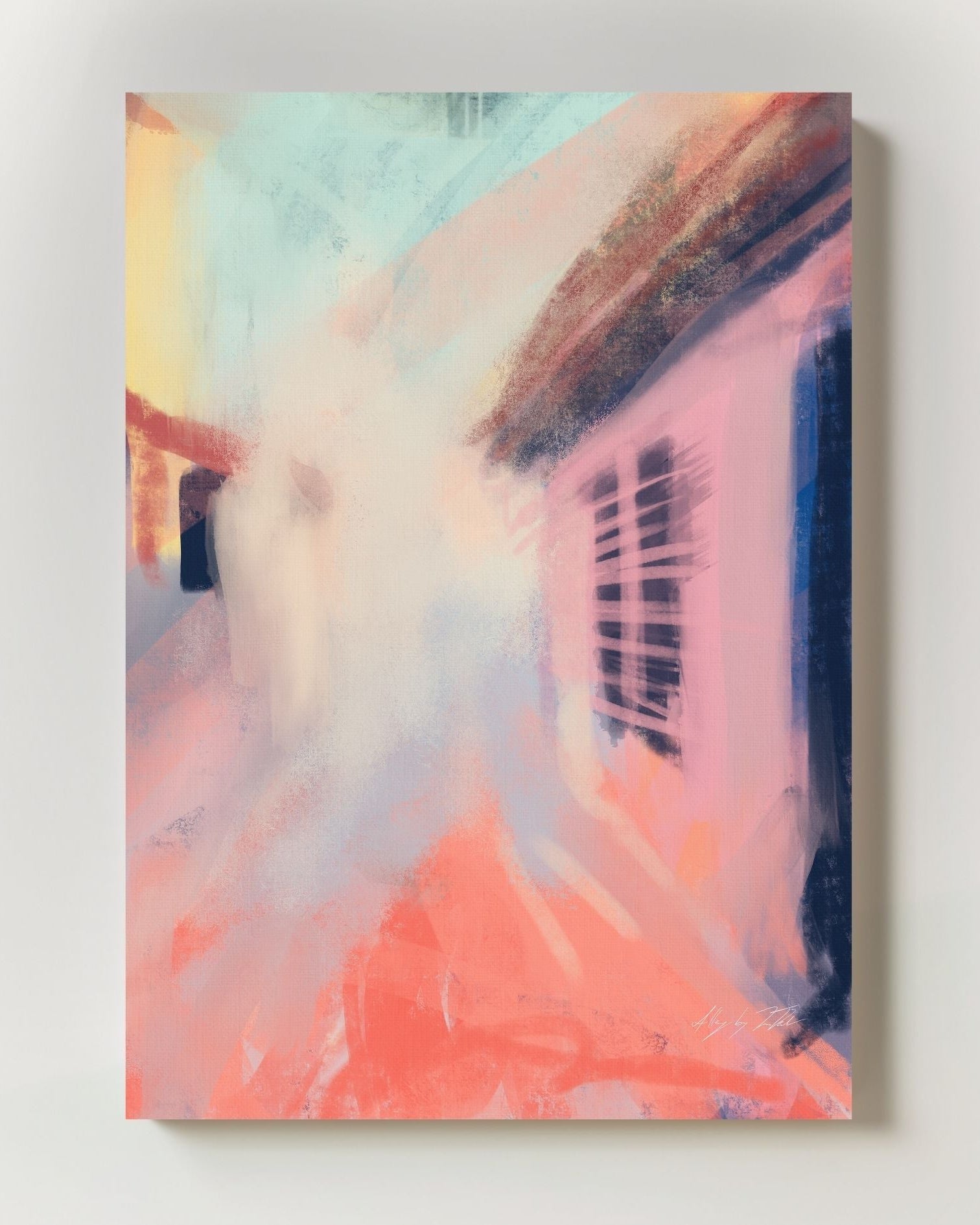 Alley Poster – Print Material Wandbild, moderne Kunst & Fine Art Print von Spawnd, handgefertigt & Made in Germany