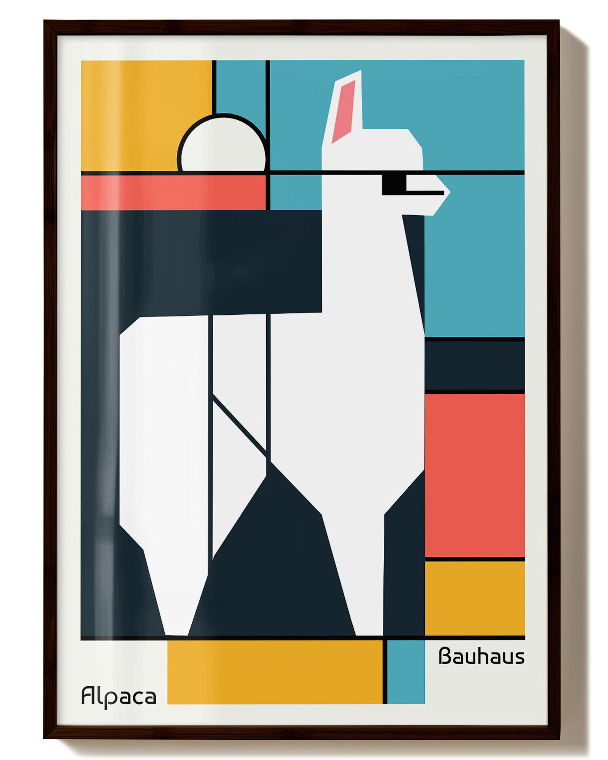 Alpaca Poster – Print Material Wandbild, moderne Kunst & Fine Art Print von Spawnd, handgefertigt & Made in Germany