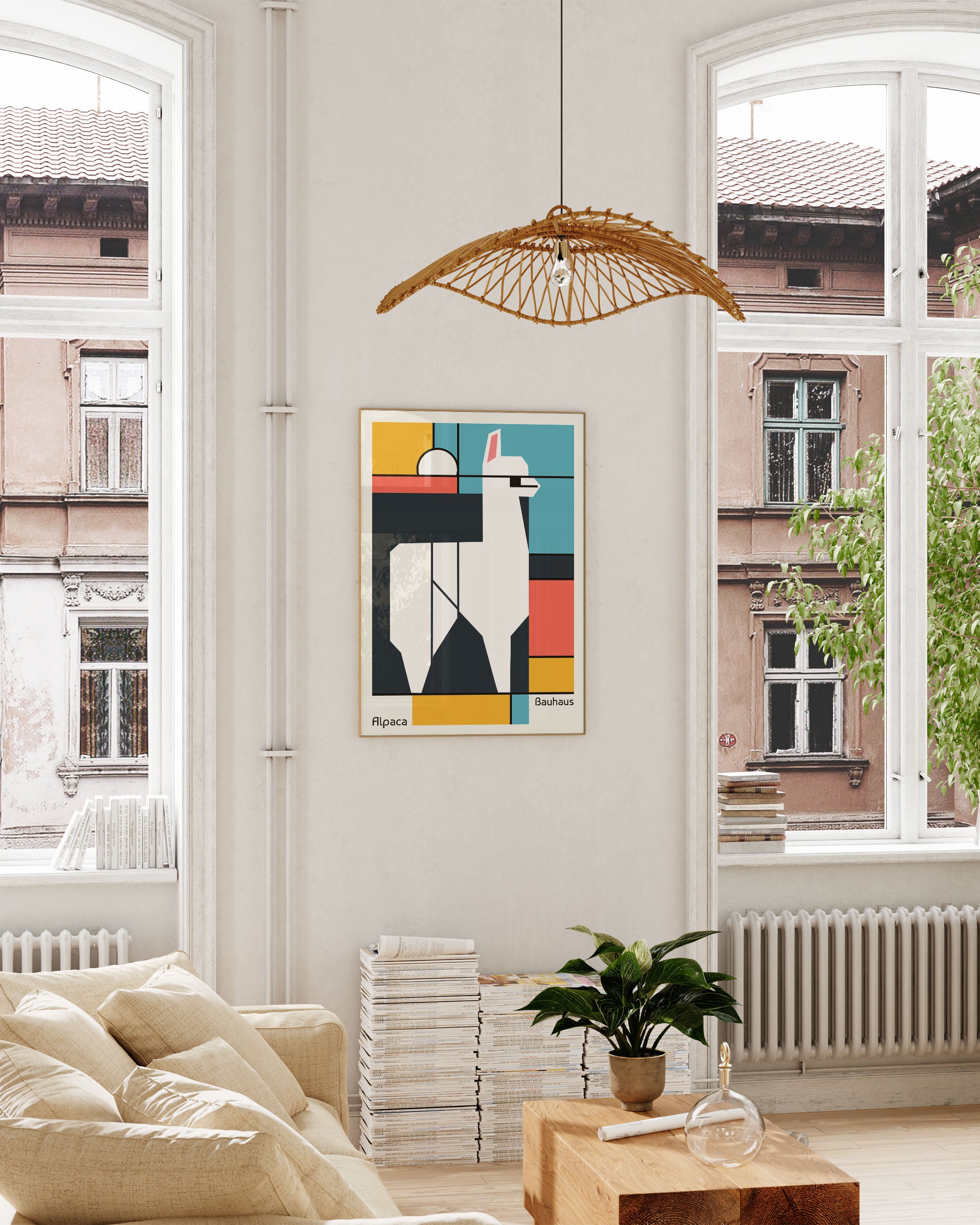 Alpaca Poster – Print Material Wandbild, moderne Kunst & Fine Art Print von Spawnd, handgefertigt & Made in Germany