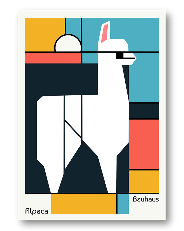 Alpaca Poster – Print Material Wandbild, moderne Kunst & Fine Art Print von Spawnd, handgefertigt & Made in Germany