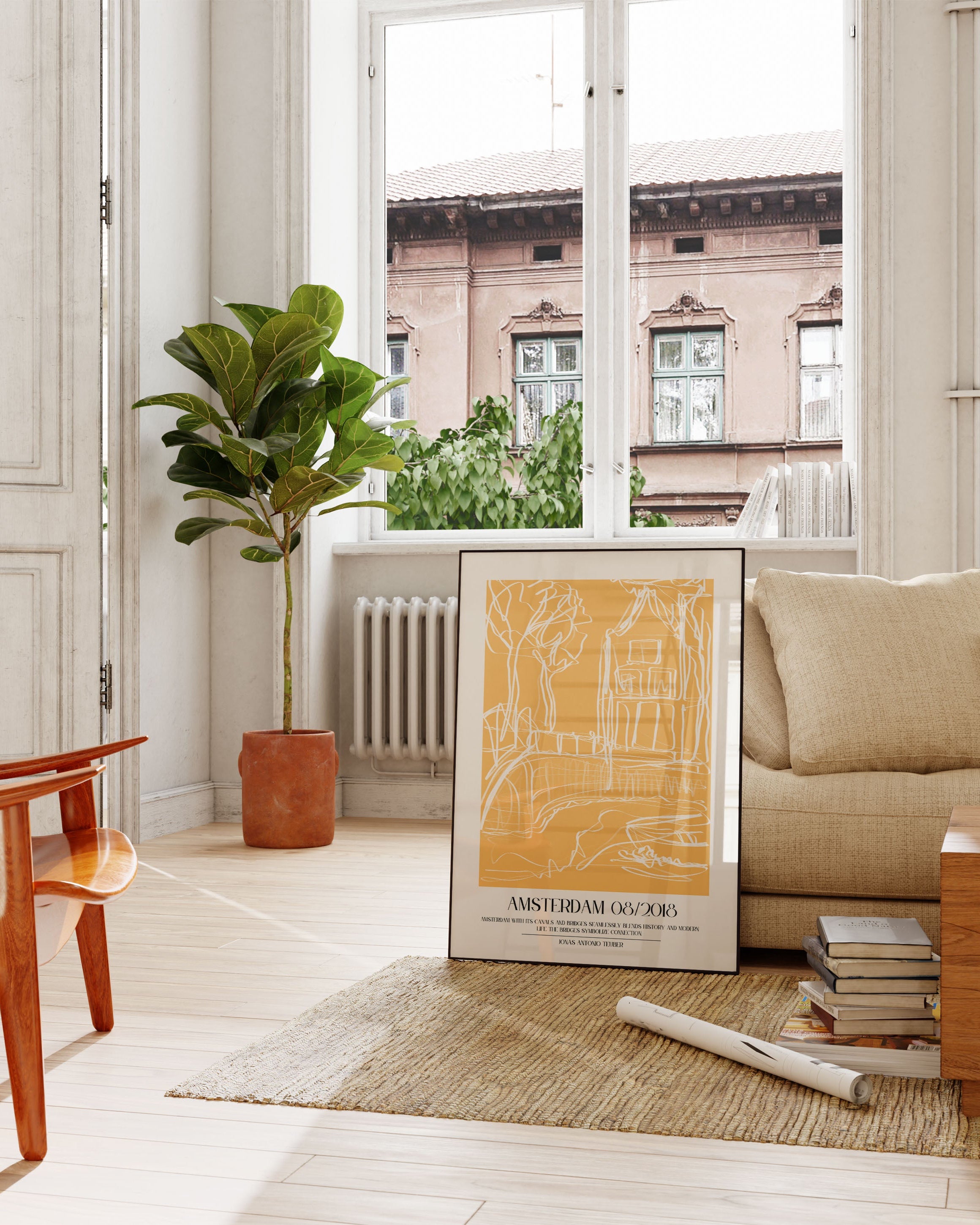 Amsterdam Poster – Print Material Wandbild, moderne Kunst & Fine Art Print von Spawnd, handgefertigt & Made in Germany
