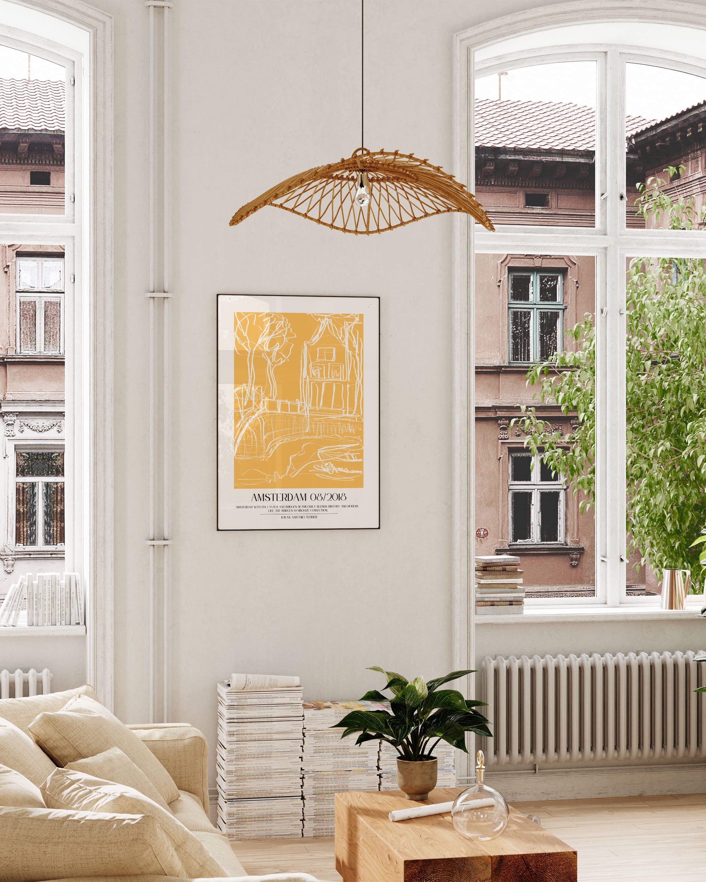 Amsterdam Poster – Print Material Wandbild, moderne Kunst & Fine Art Print von Spawnd, handgefertigt & Made in Germany