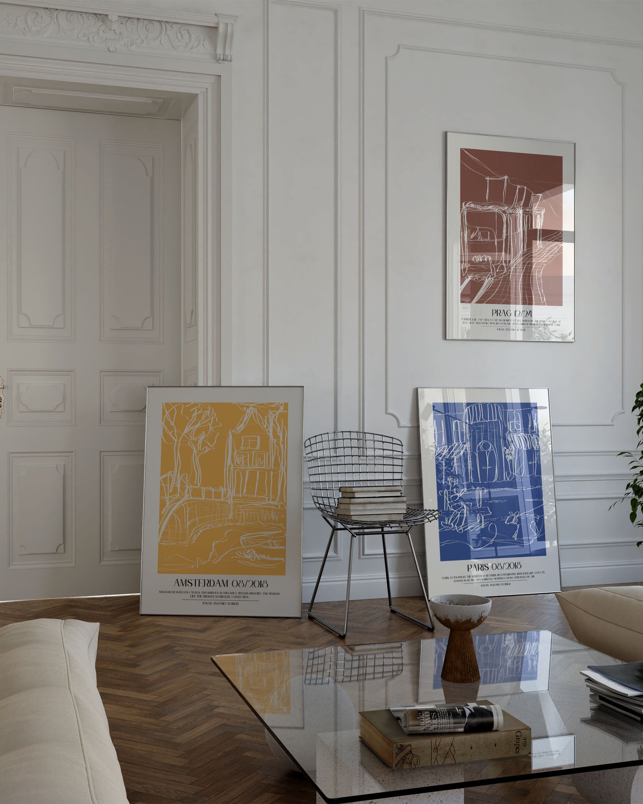 Amsterdam Poster – Print Material Wandbild, moderne Kunst & Fine Art Print von Spawnd, handgefertigt & Made in Germany
