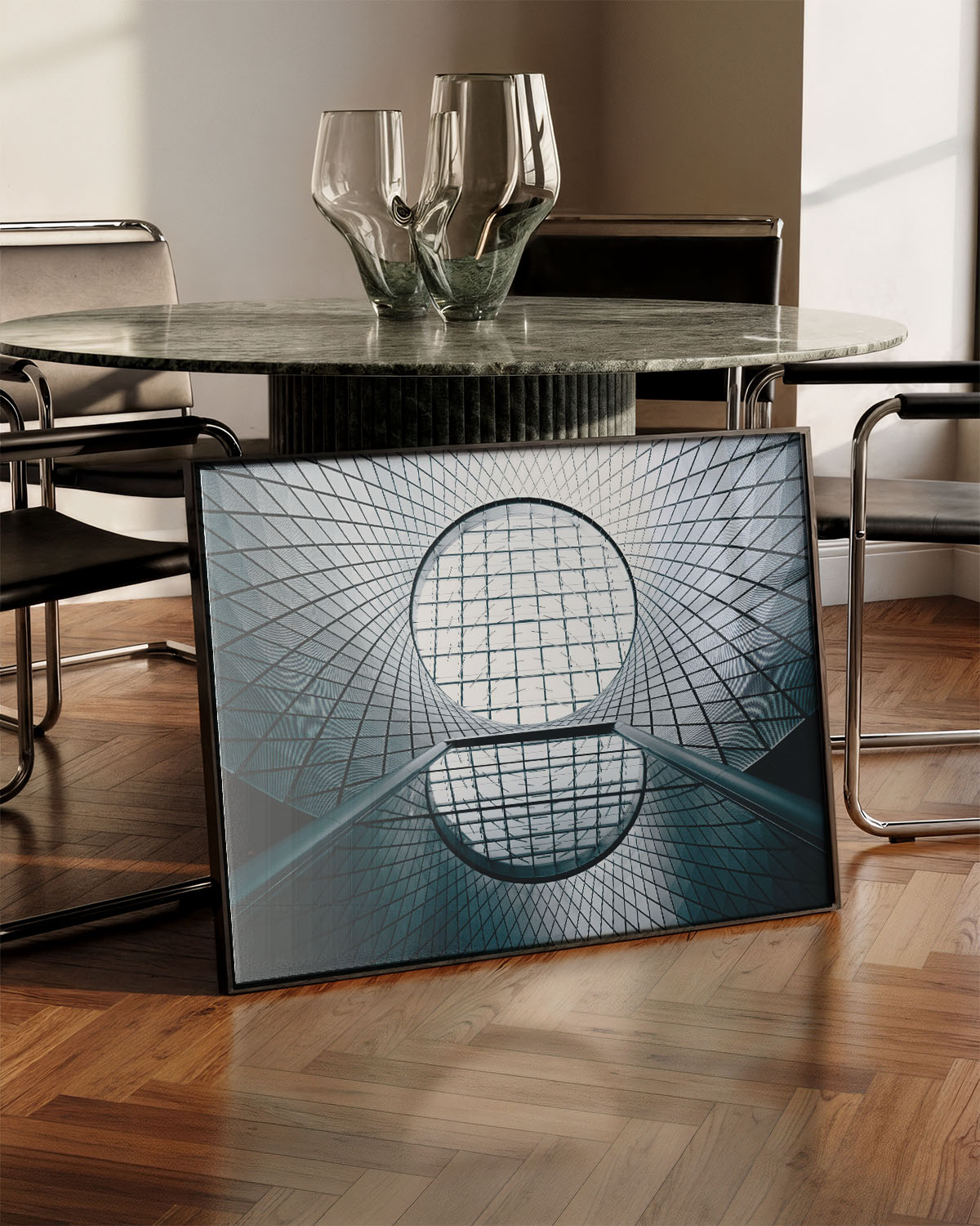 Architectural Illusion Poster – Print Material Wandbild, moderne Kunst & Fine Art Print von Spawnd, handgefertigt & Made in Germany