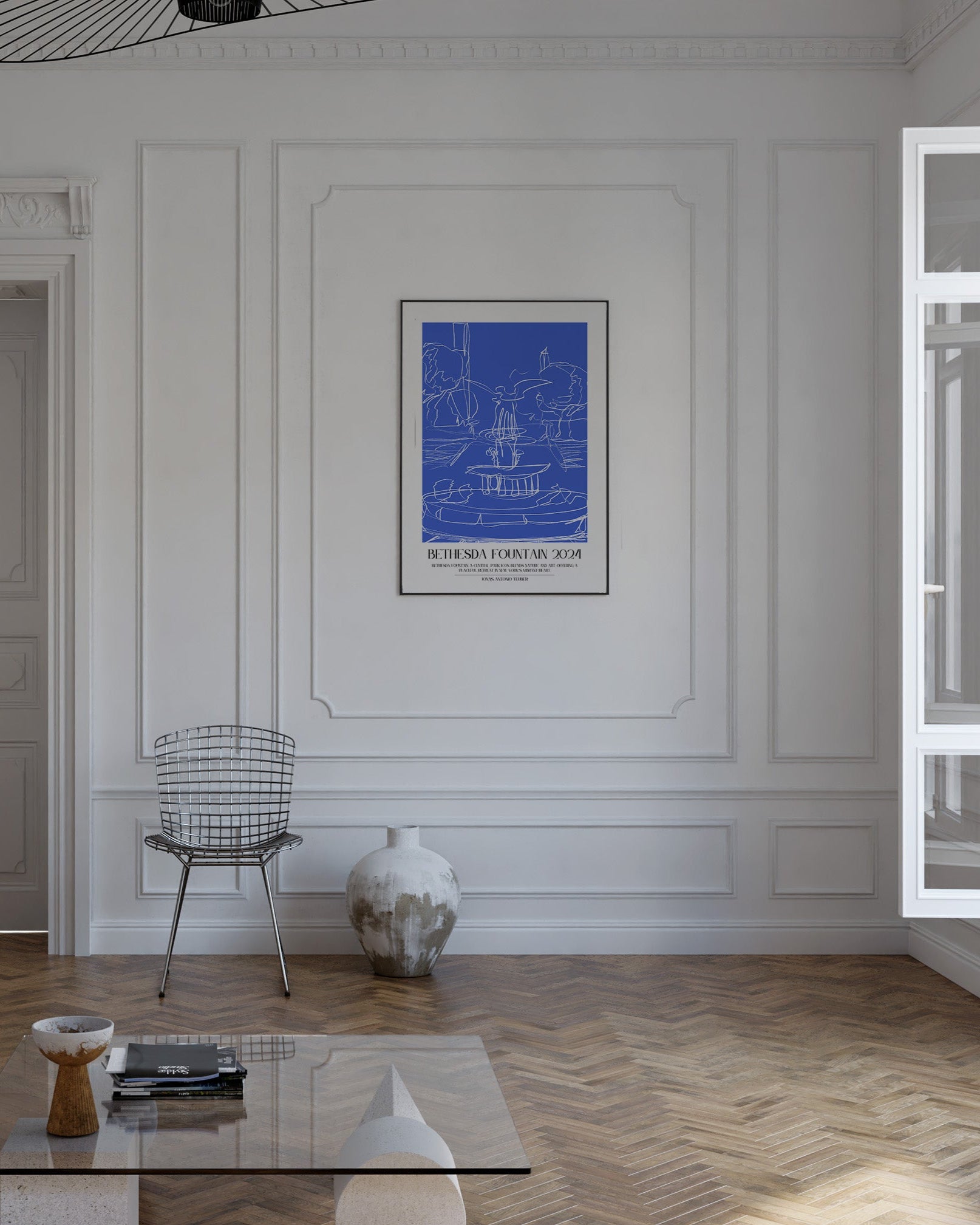 Bethesda Fountain Poster – Print Material Wandbild, moderne Kunst & Fine Art Print von Spawnd, handgefertigt & Made in Germany