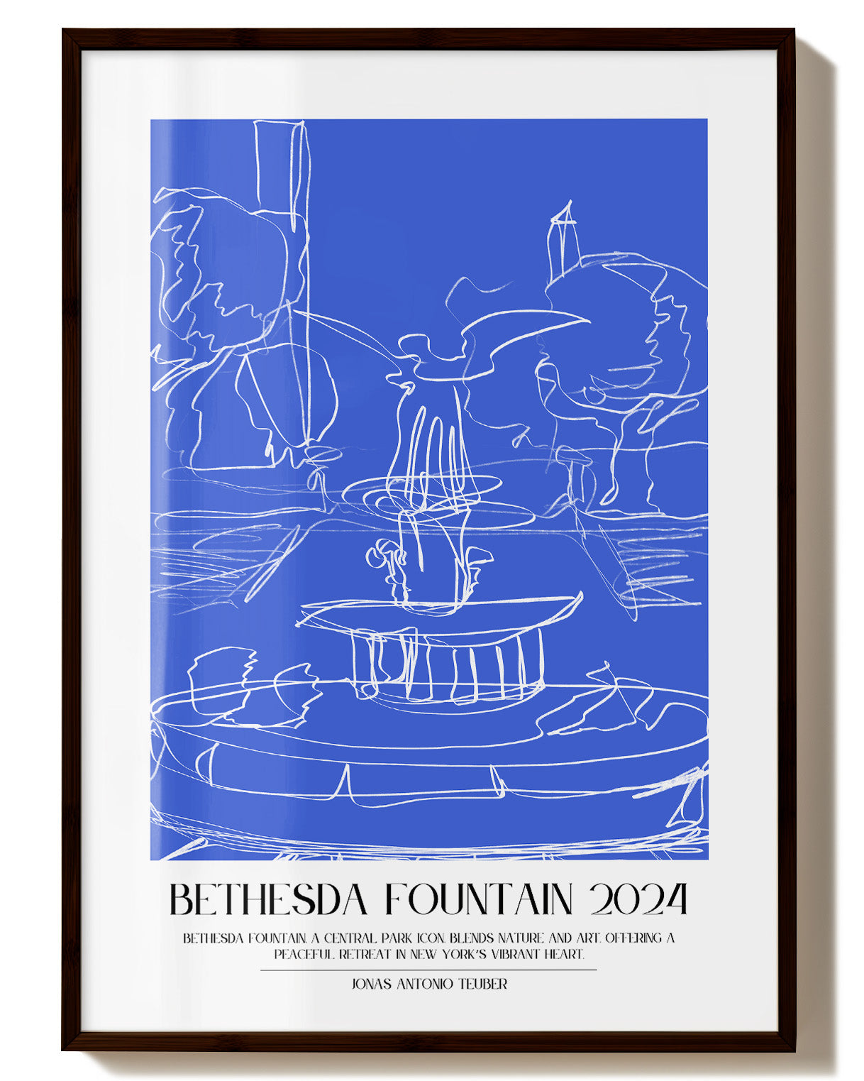 Bethesda Fountain Poster – Print Material Wandbild, moderne Kunst & Fine Art Print von Spawnd, handgefertigt & Made in Germany
