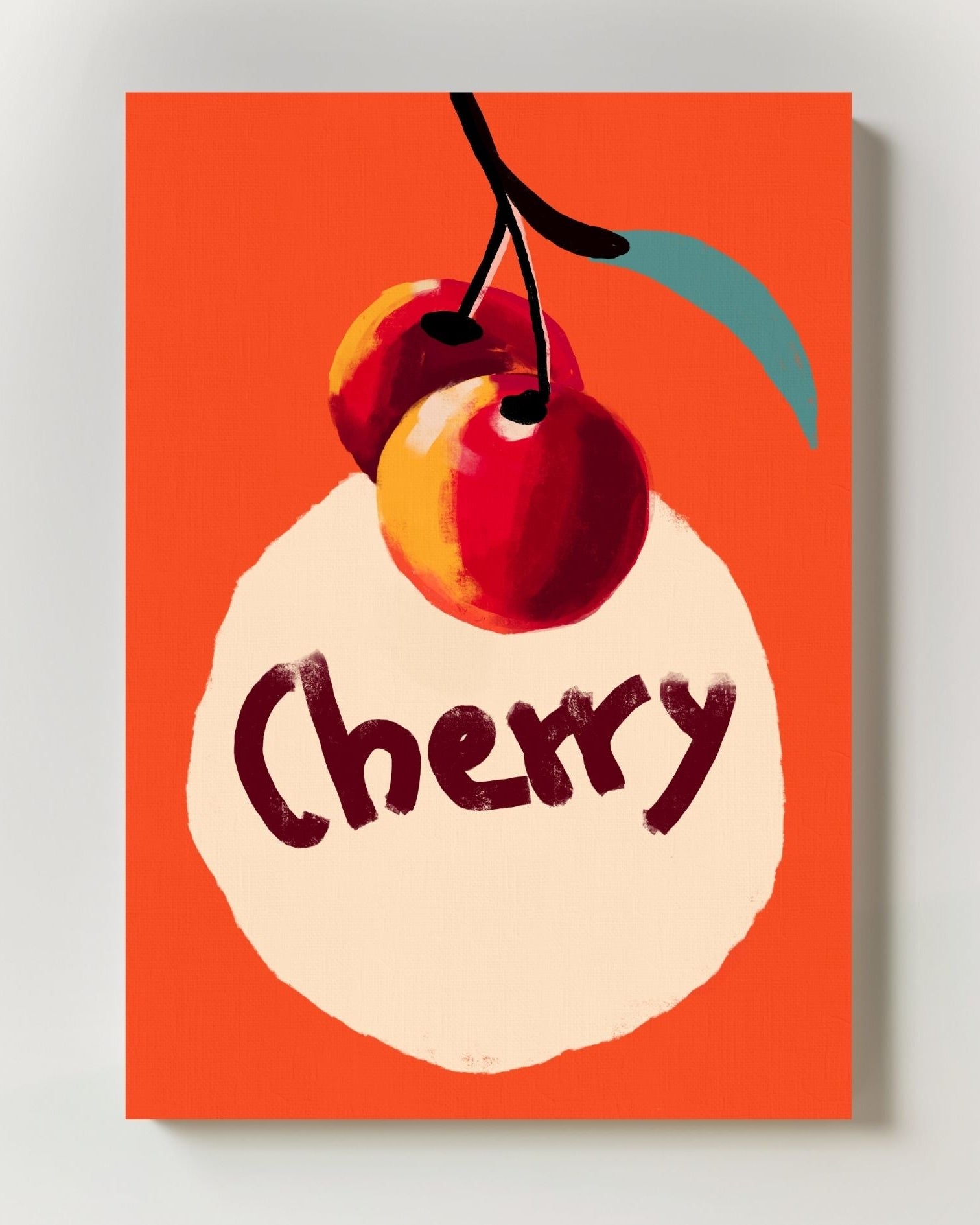 Cherry Poster – Print Material Wandbild, moderne Kunst & Fine Art Print von Spawnd, handgefertigt & Made in Germany