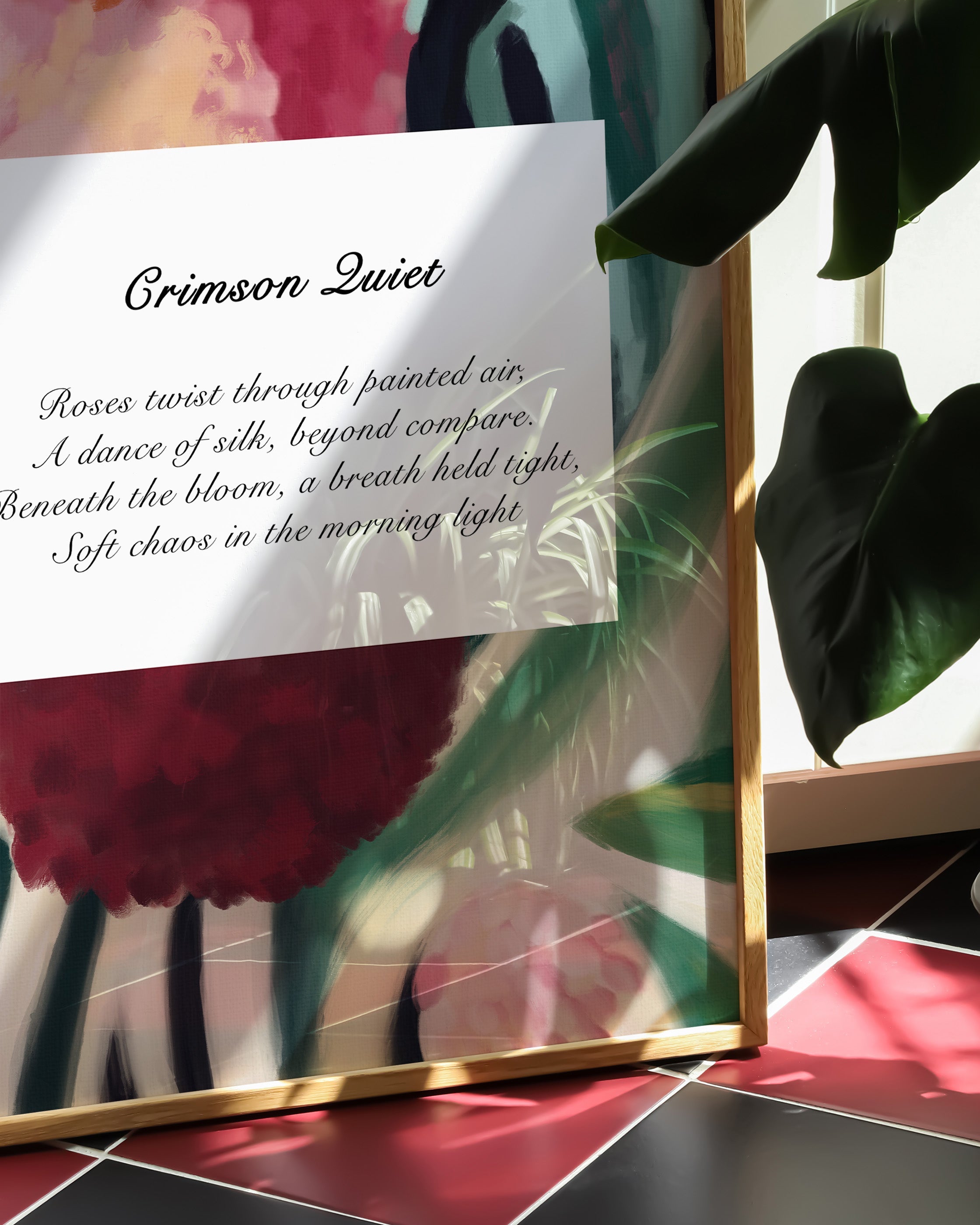 Crimson Quiet Poster – Print Material Wandbild, moderne Kunst & Fine Art Print von Spawnd, handgefertigt & Made in Germany