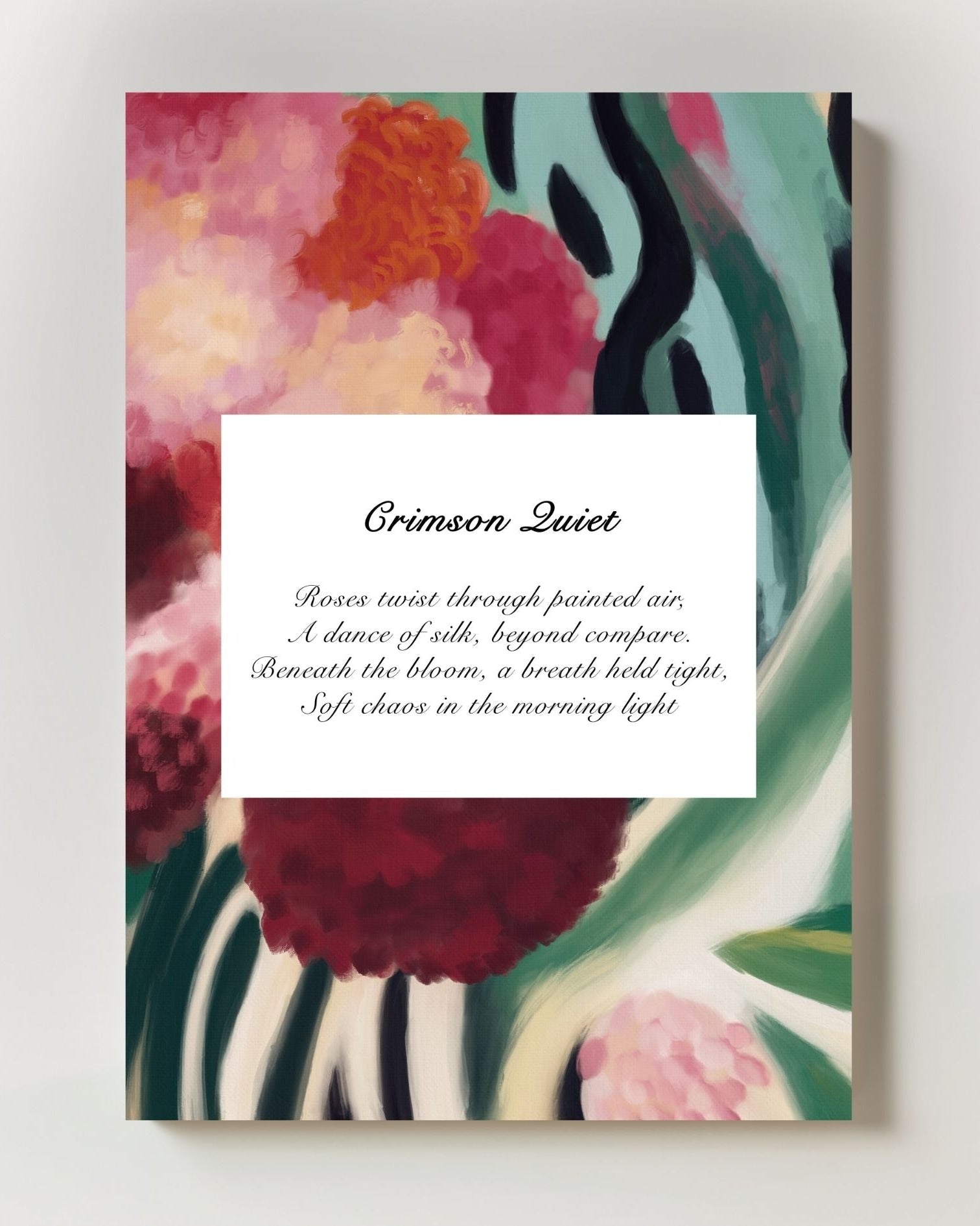 Crimson Quiet Poster – Print Material Wandbild, moderne Kunst & Fine Art Print von Spawnd, handgefertigt & Made in Germany