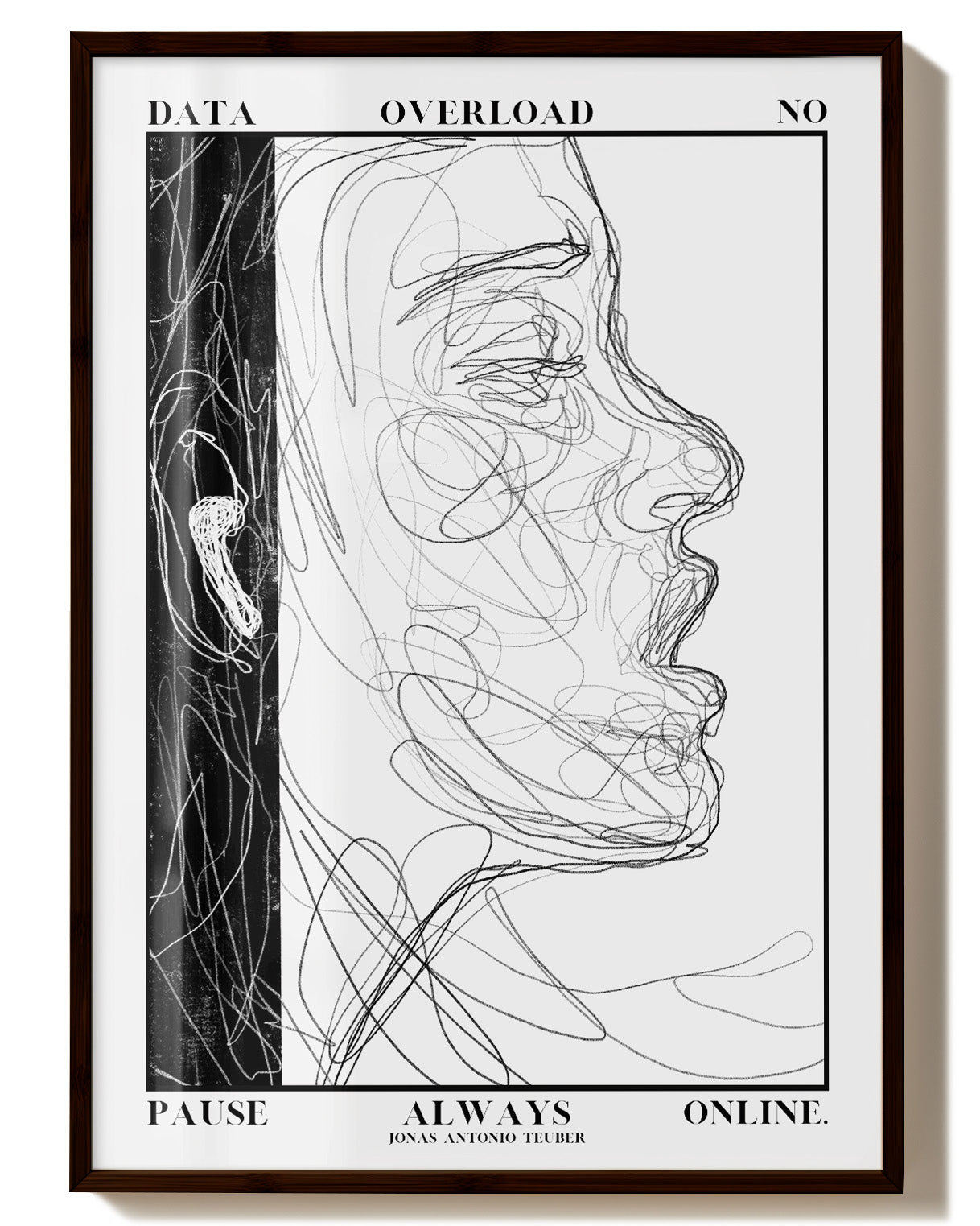 Data Overflow Poster – Print Material Wandbild, moderne Kunst & Fine Art Print von Spawnd, handgefertigt & Made in Germany
