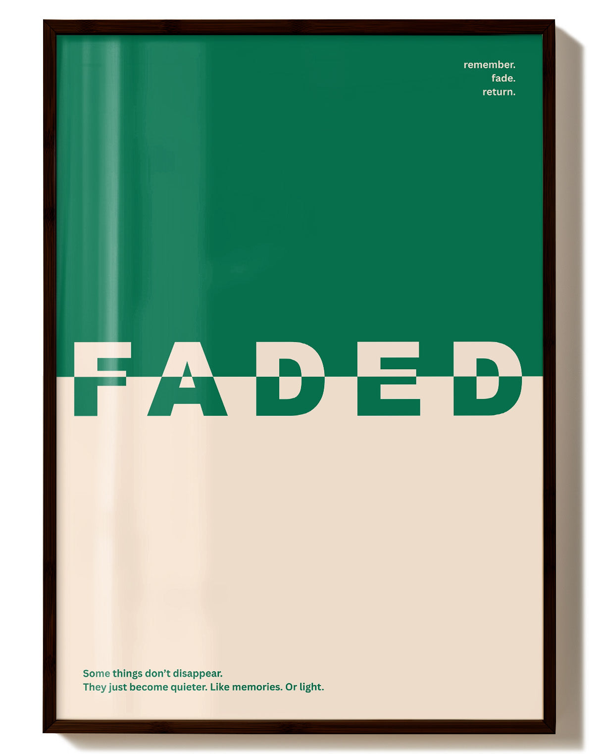 Faded Poster – Print Material Wandbild, moderne Kunst & Fine Art Print von Spawnd, handgefertigt & Made in Germany