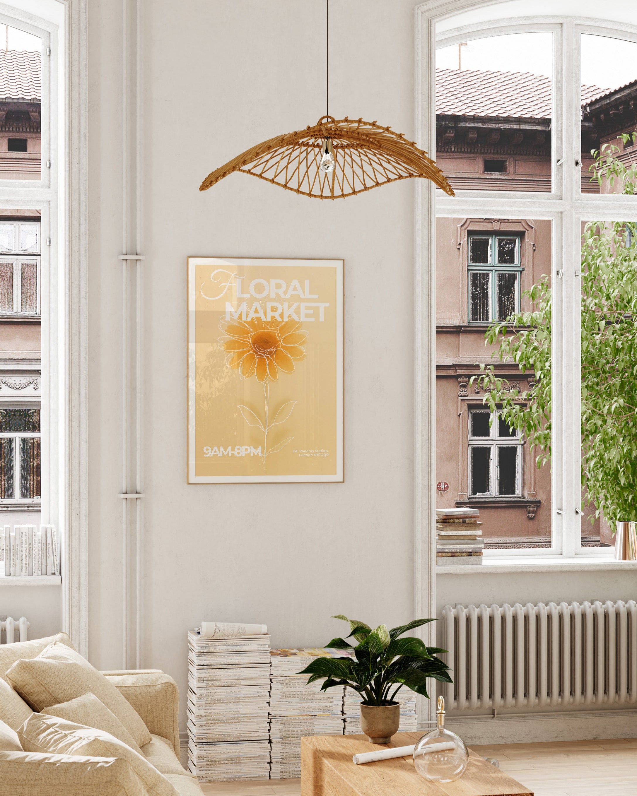 Floral Market Poster – Print Material Wandbild, moderne Kunst & Fine Art Print von Spawnd, handgefertigt & Made in Germany