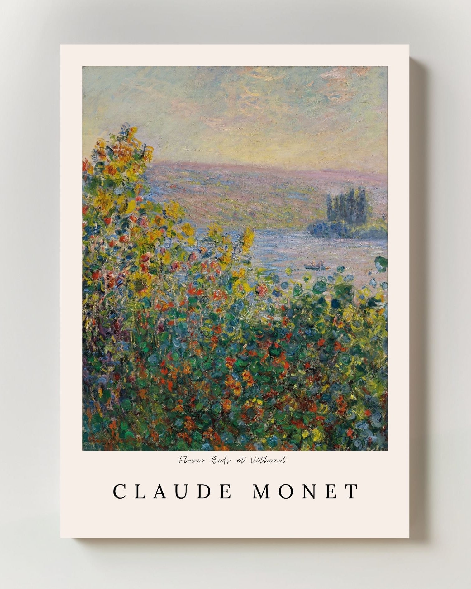 Flower Beds at Vétheuil Poster – FineArt Wandbild, moderne Kunst & Fine Art Print von Spawnd, handgefertigt & Made in Germany