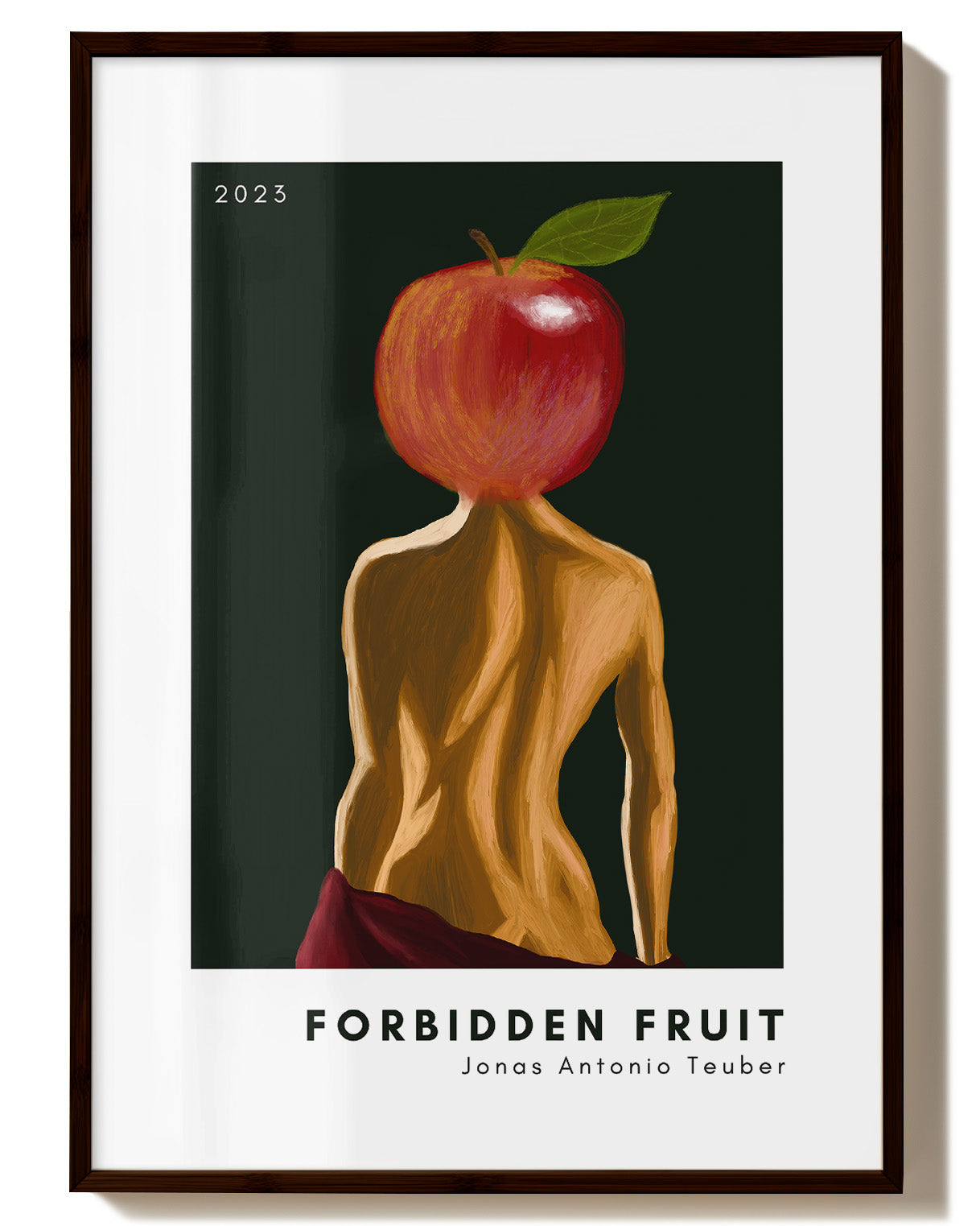 Forbidden Fruit Poster – Print Material Wandbild, moderne Kunst & Fine Art Print von Spawnd, handgefertigt & Made in Germany