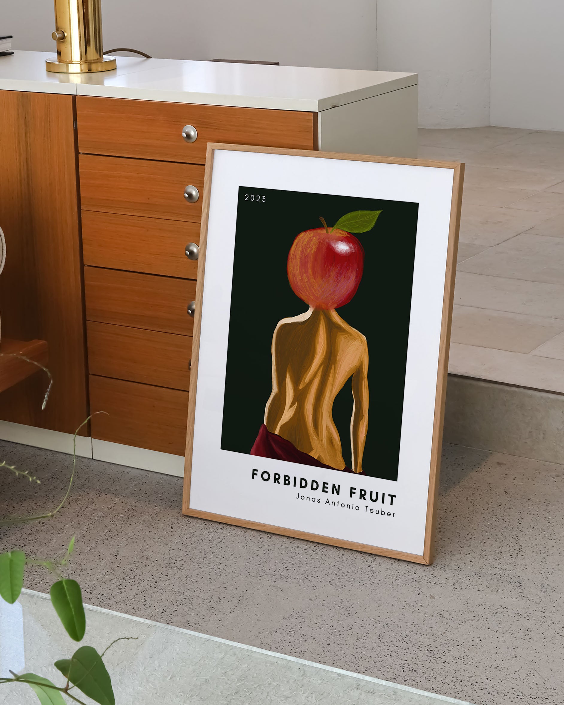 Forbidden Fruit Poster – Print Material Wandbild, moderne Kunst & Fine Art Print von Spawnd, handgefertigt & Made in Germany