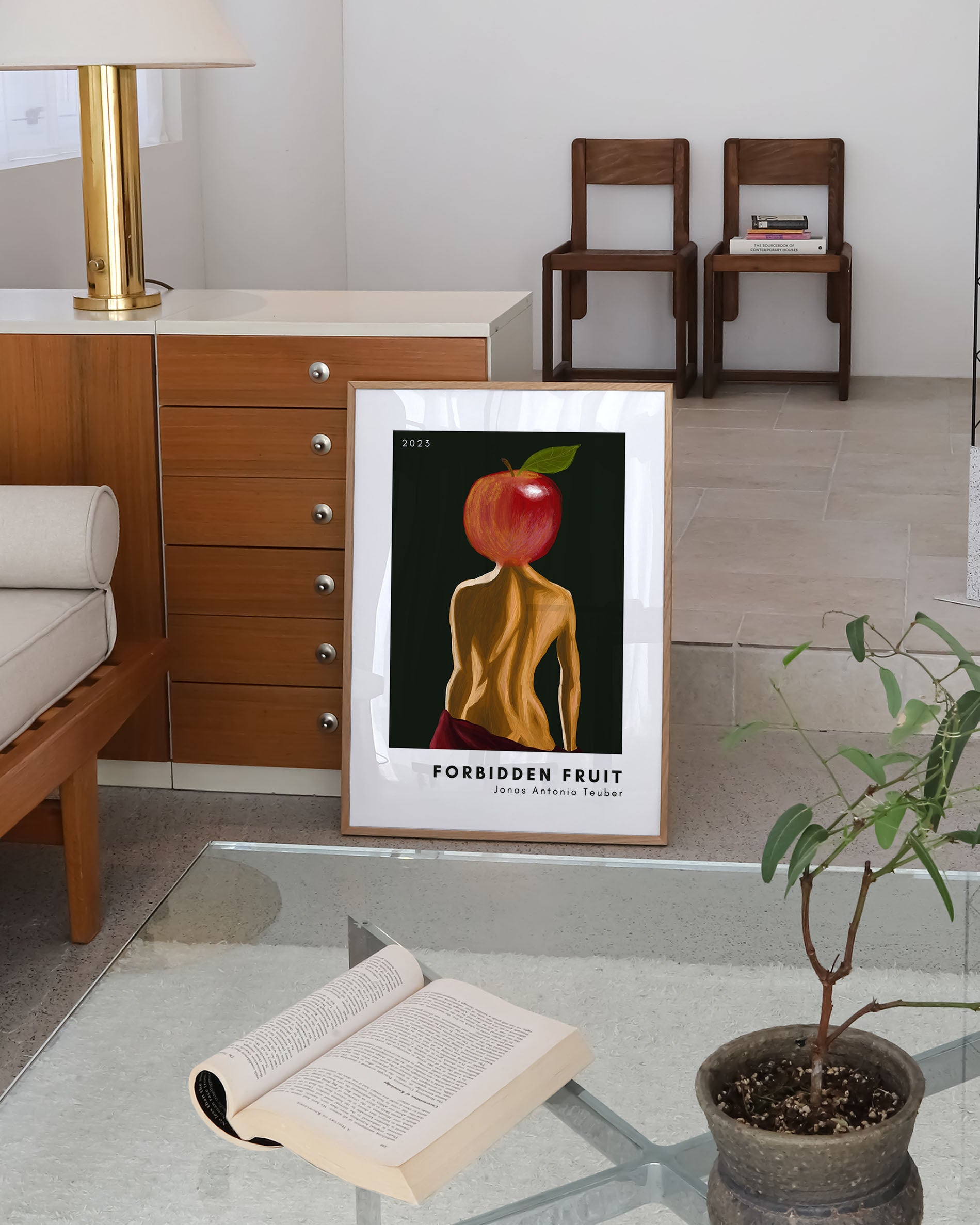 Forbidden Fruit Poster – Print Material Wandbild, moderne Kunst & Fine Art Print von Spawnd, handgefertigt & Made in Germany