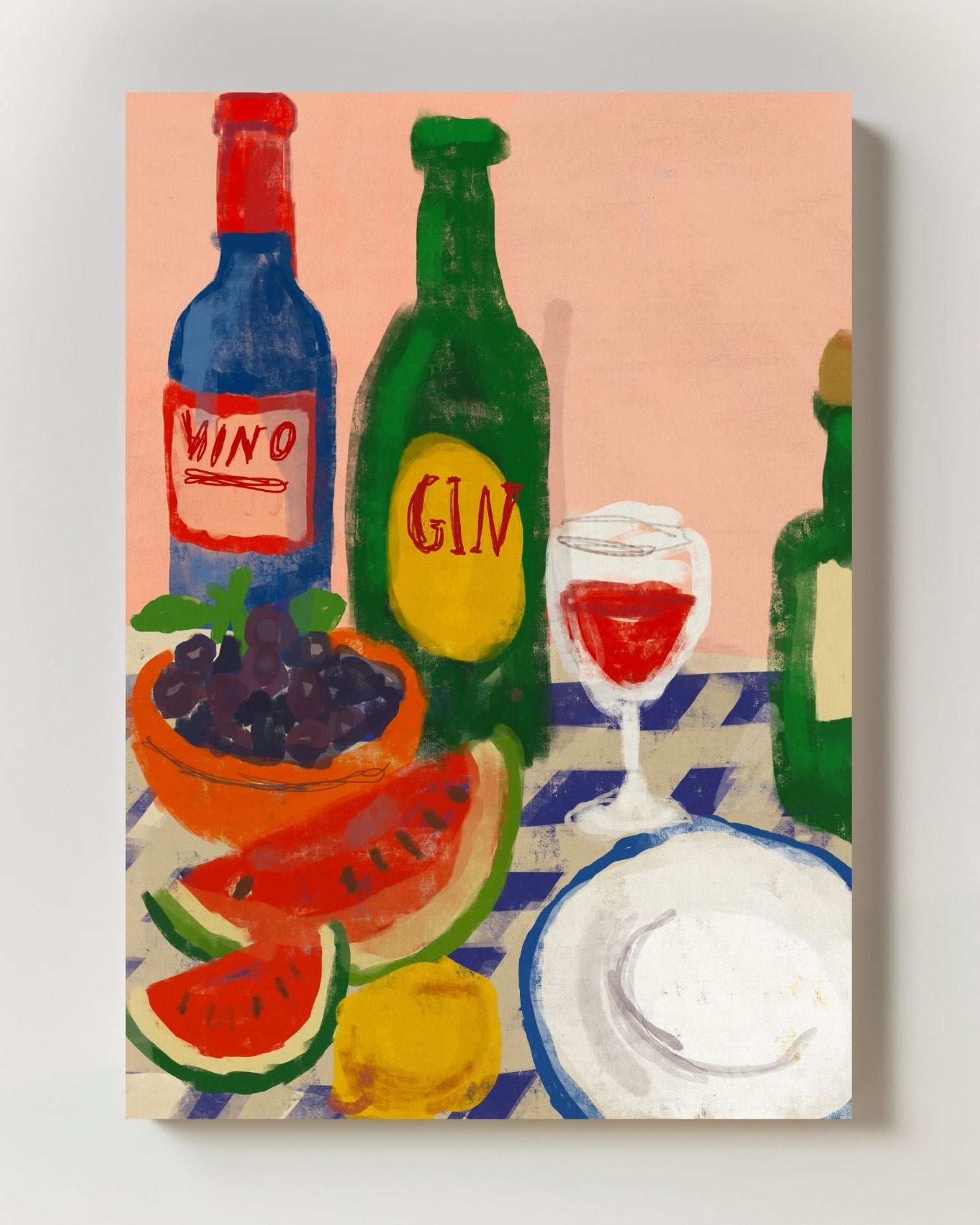 Fruity Dinner Poster – Print Material Wandbild, moderne Kunst & Fine Art Print von Spawnd, handgefertigt & Made in Germany