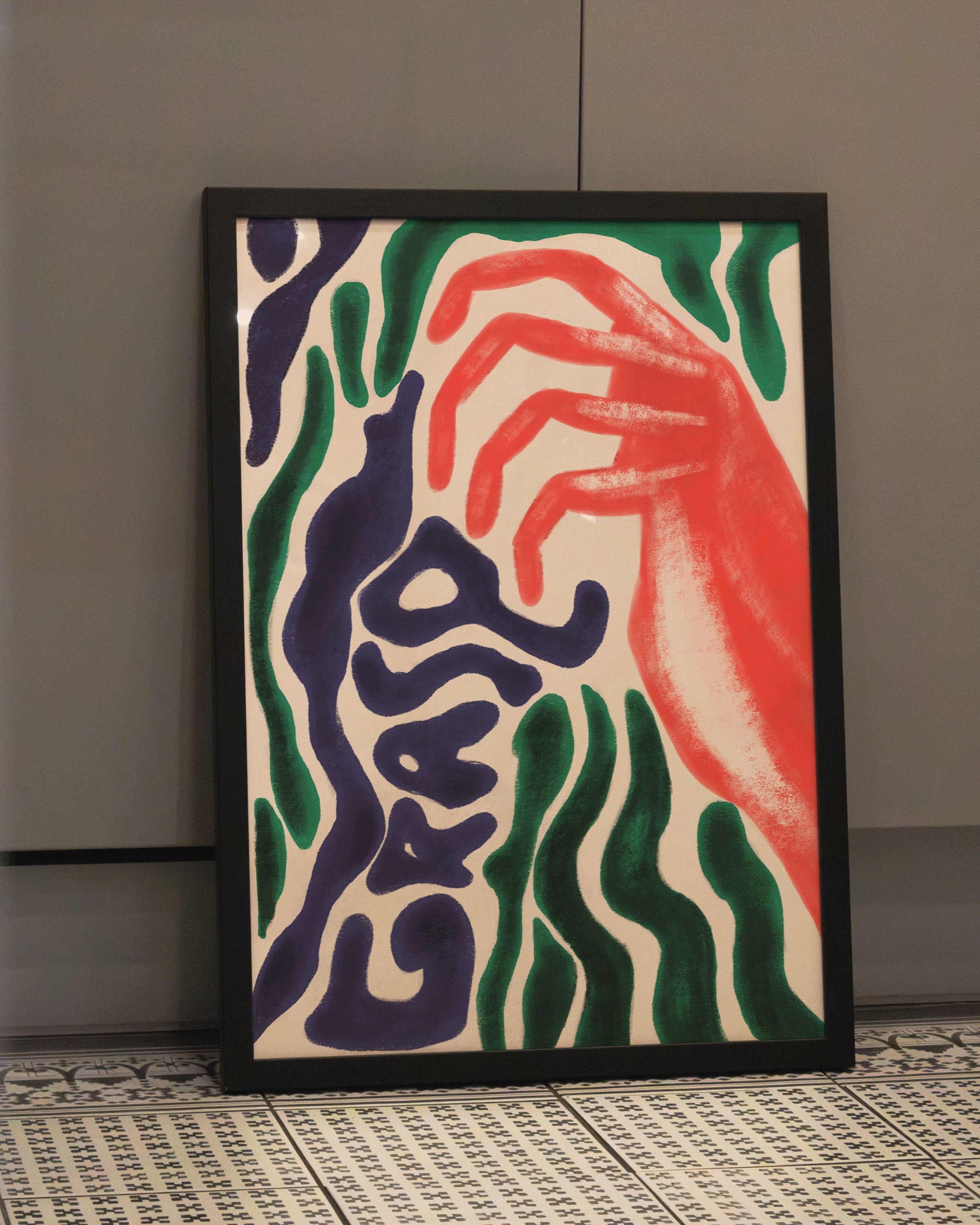 Grasp Poster – Print Material Wandbild, moderne Kunst & Fine Art Print von Spawnd, handgefertigt & Made in Germany