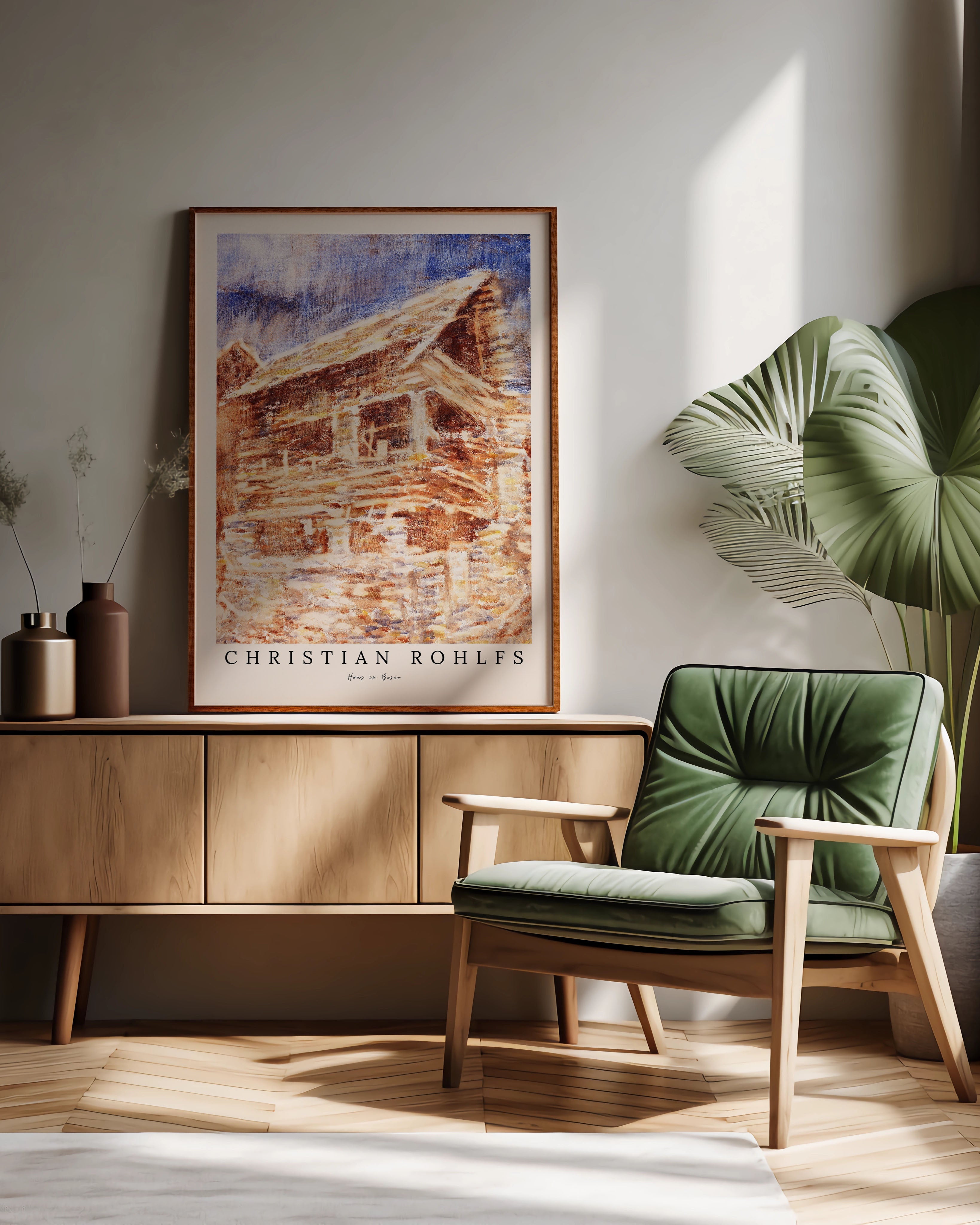 Haus in Bosco Poster – FineArt Wandbild, moderne Kunst & Fine Art Print von Spawnd, handgefertigt & Made in Germany