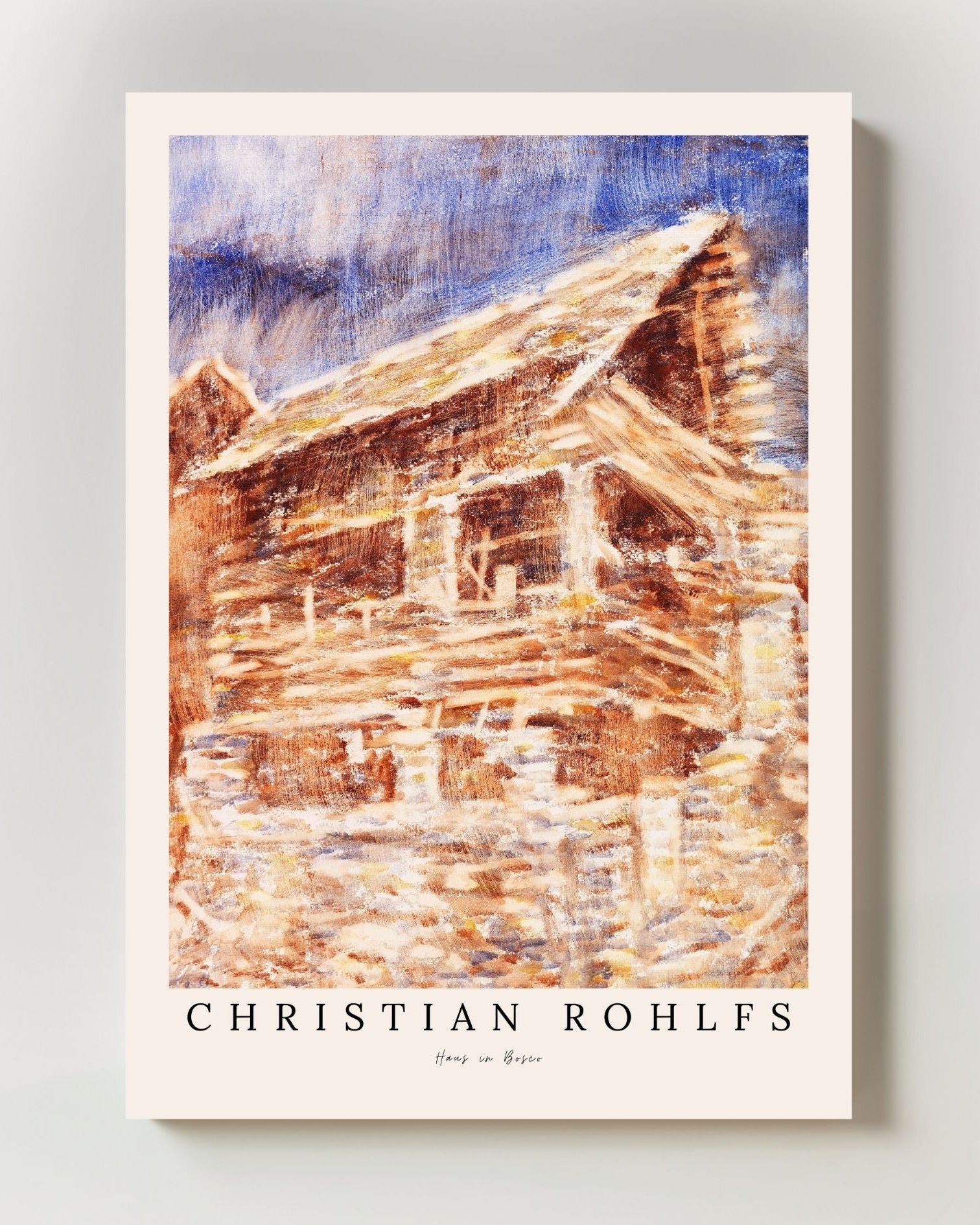 Haus in Bosco Poster – FineArt Wandbild, moderne Kunst & Fine Art Print von Spawnd, handgefertigt & Made in Germany