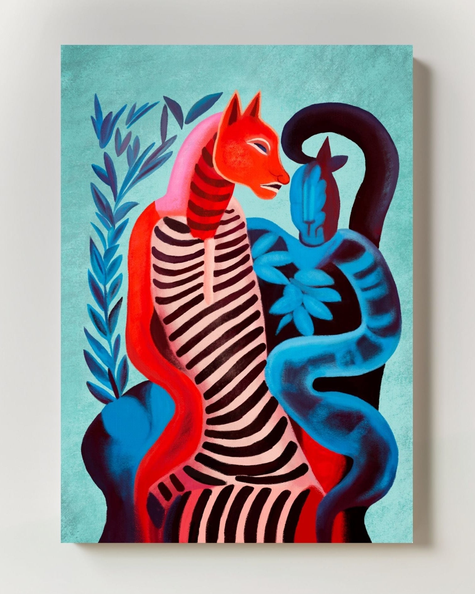 Interwoven Duality Poster – Print Material Wandbild, moderne Kunst & Fine Art Print von Spawnd, handgefertigt & Made in Germany