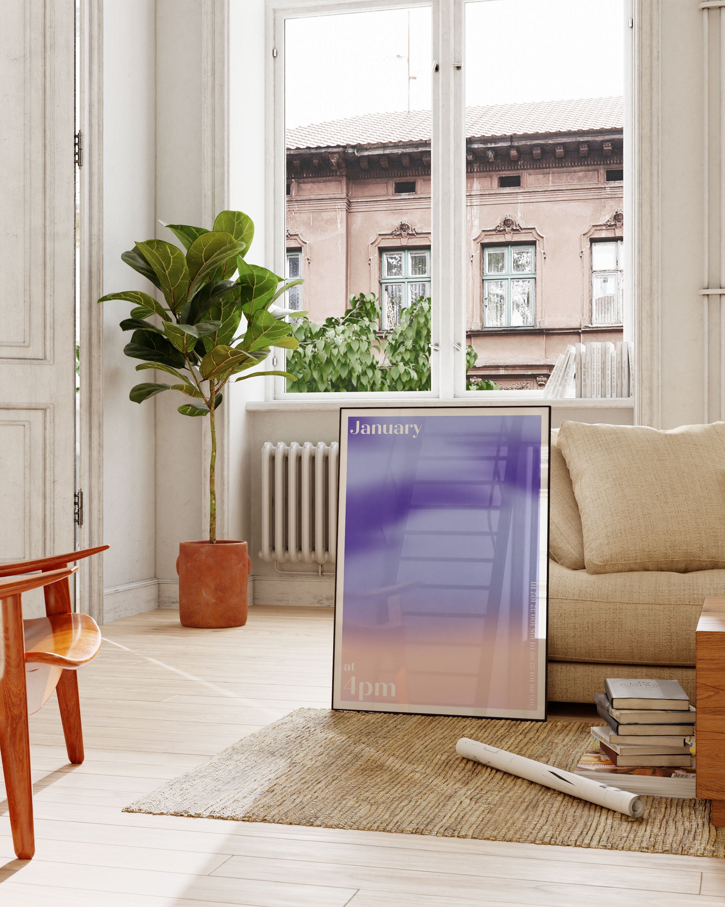 January at 4pm Poster – Print Material Wandbild, moderne Kunst & Fine Art Print von Spawnd, handgefertigt & Made in Germany