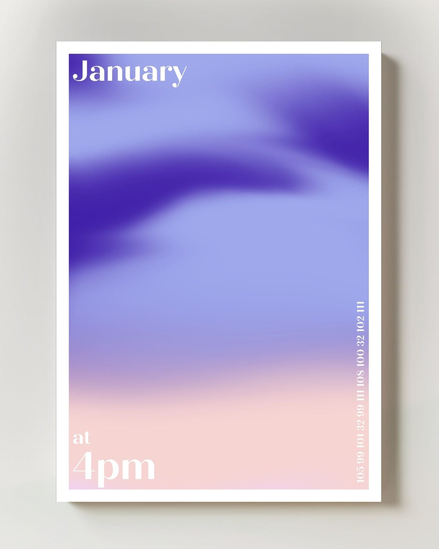 January at 4pm Poster – Print Material Wandbild, moderne Kunst & Fine Art Print von Spawnd, handgefertigt & Made in Germany