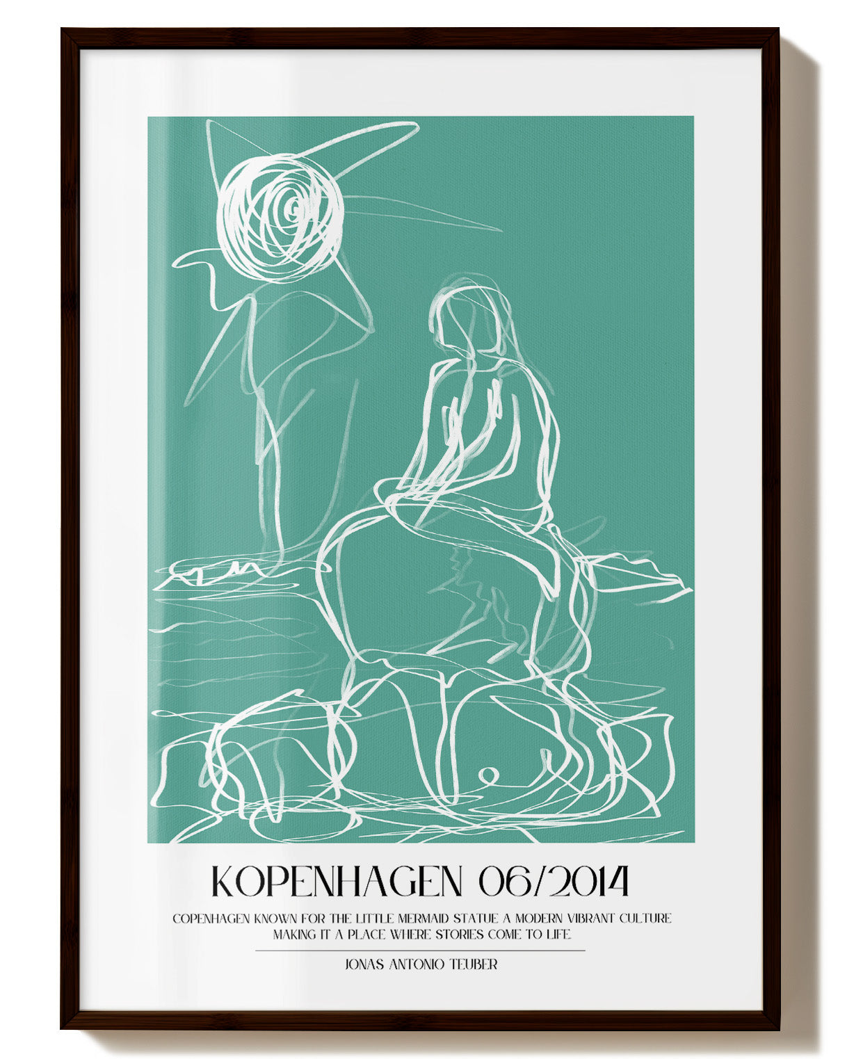 Kopenhagen Poster – Print Material Wandbild, moderne Kunst & Fine Art Print von Spawnd, handgefertigt & Made in Germany