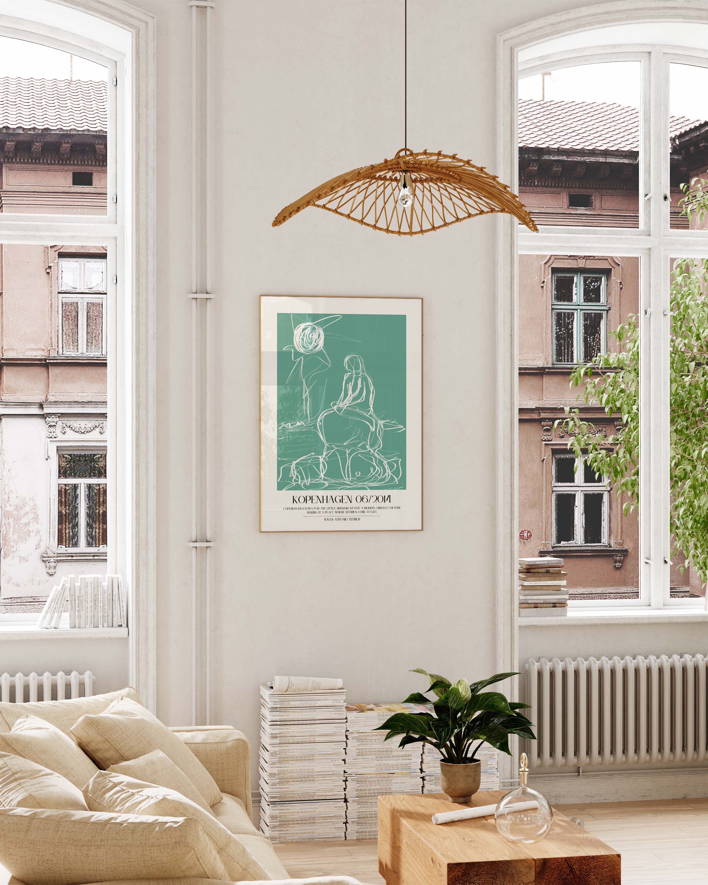 Kopenhagen Poster – Print Material Wandbild, moderne Kunst & Fine Art Print von Spawnd, handgefertigt & Made in Germany
