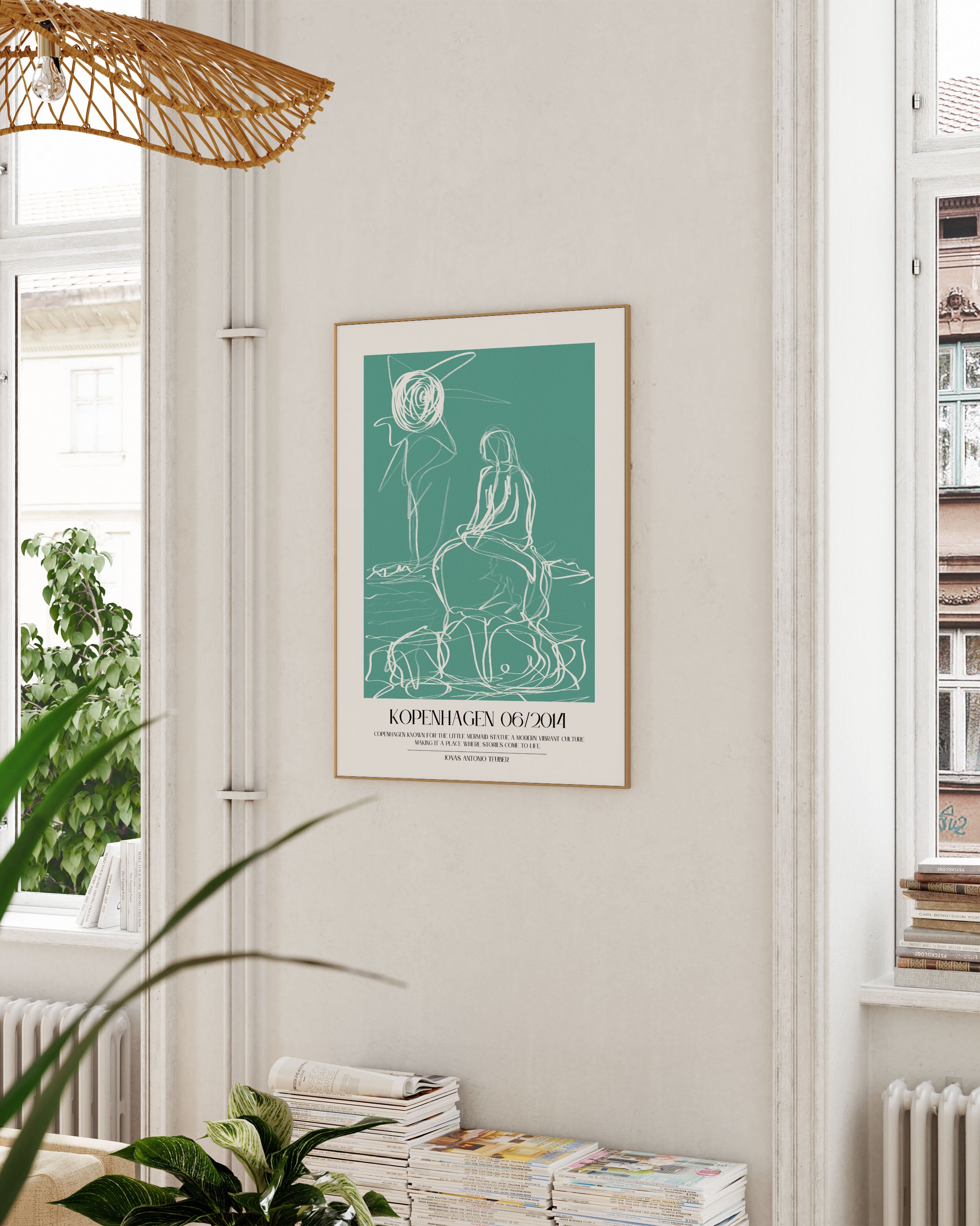 Kopenhagen Poster – Print Material Wandbild, moderne Kunst & Fine Art Print von Spawnd, handgefertigt & Made in Germany