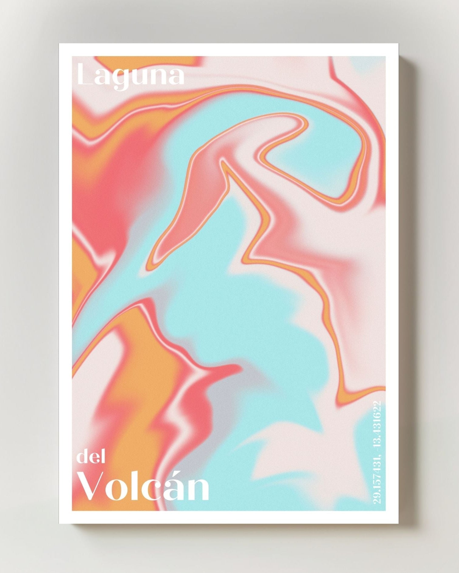 Laguna del Volcan Poster – Print Material Wandbild, moderne Kunst & Fine Art Print von Spawnd, handgefertigt & Made in Germany