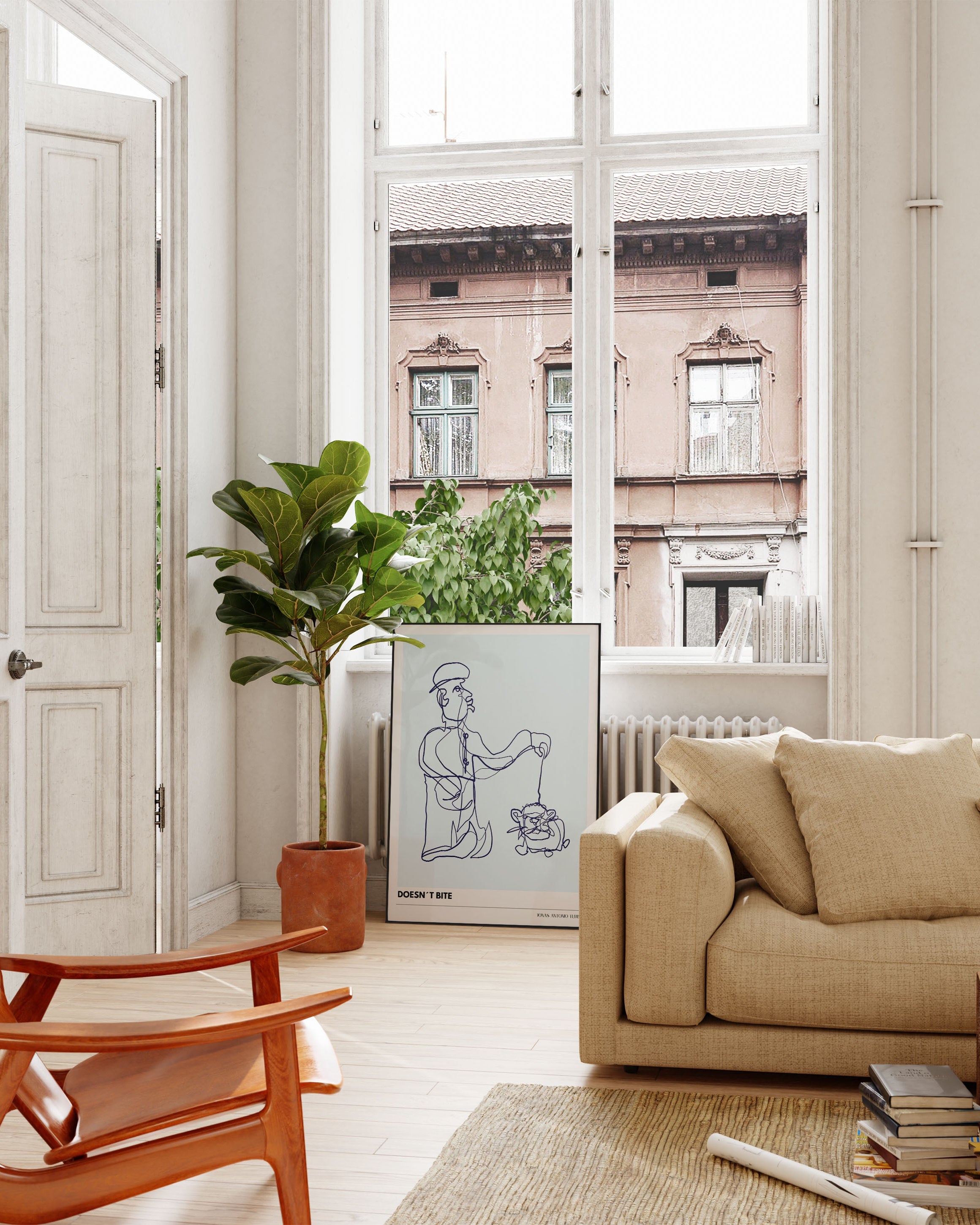 LB - Doesn't bite Poster – Print Material Wandbild, moderne Kunst & Fine Art Print von Spawnd, handgefertigt & Made in Germany