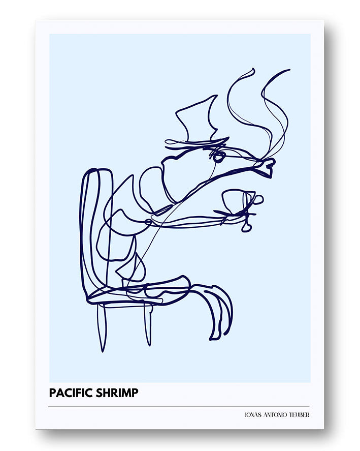 LB - Pacific Shrimp Poster – Print Material Wandbild, moderne Kunst & Fine Art Print von Spawnd, handgefertigt & Made in Germany