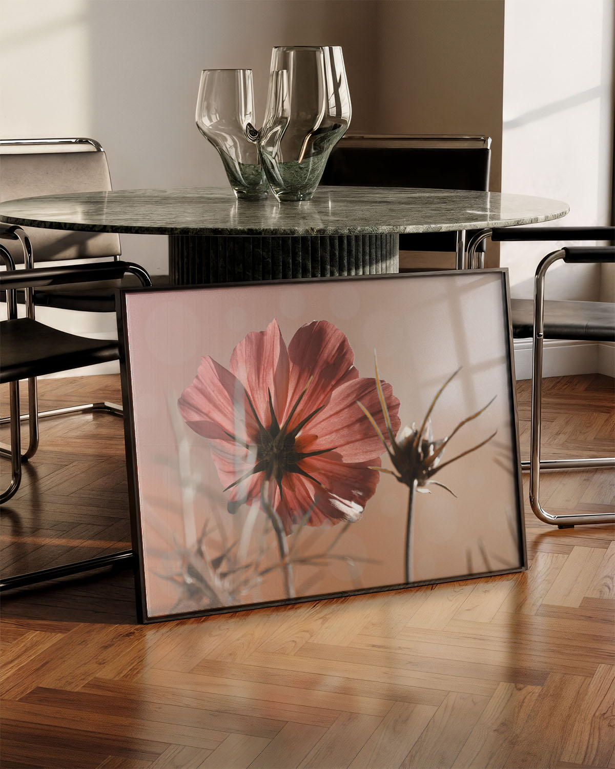 Lonely Flower Poster – Print Material Wandbild, moderne Kunst & Fine Art Print von Spawnd, handgefertigt & Made in Germany