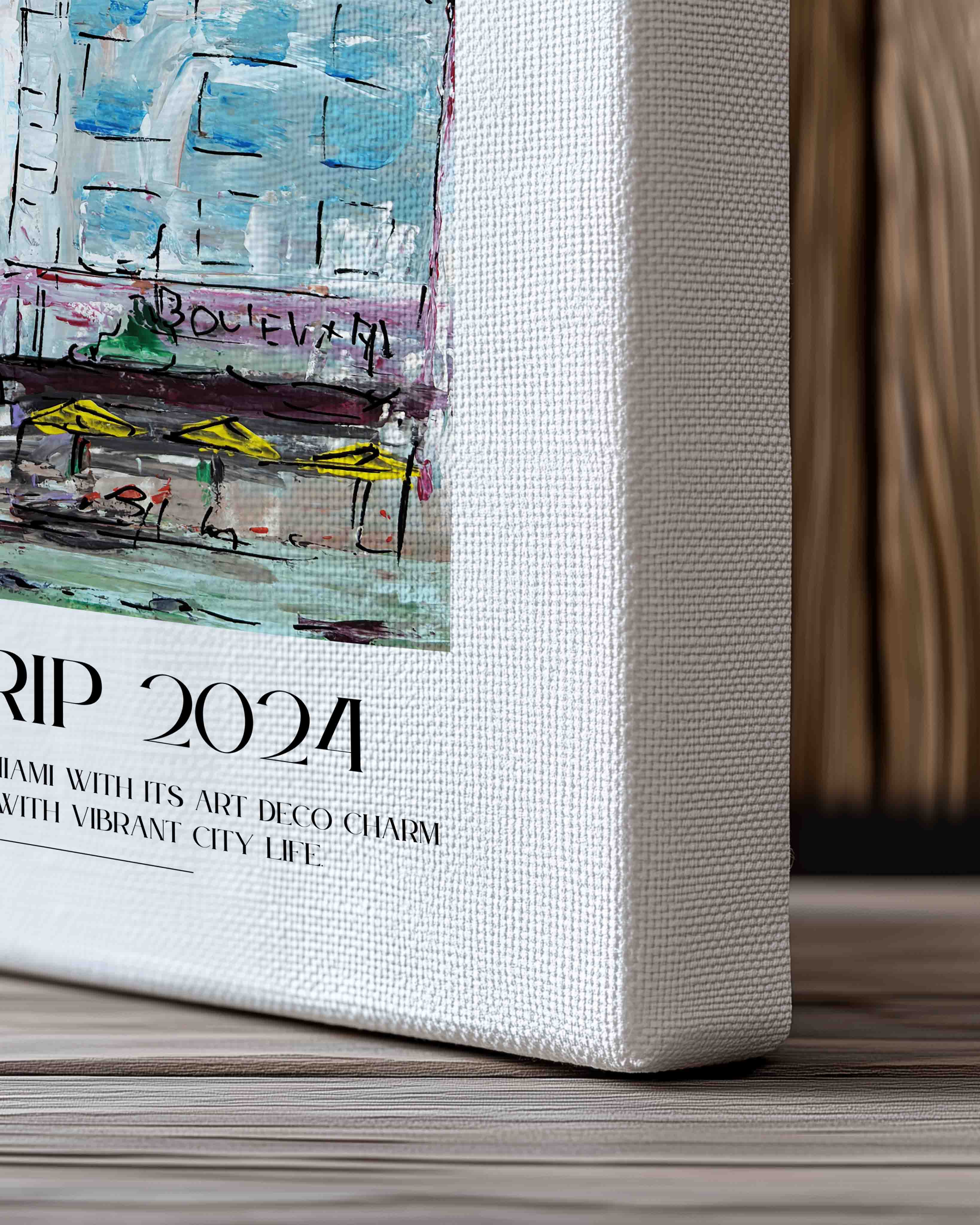 Miami Beach Poster – Print Material Wandbild, moderne Kunst & Fine Art Print von Spawnd, handgefertigt & Made in Germany