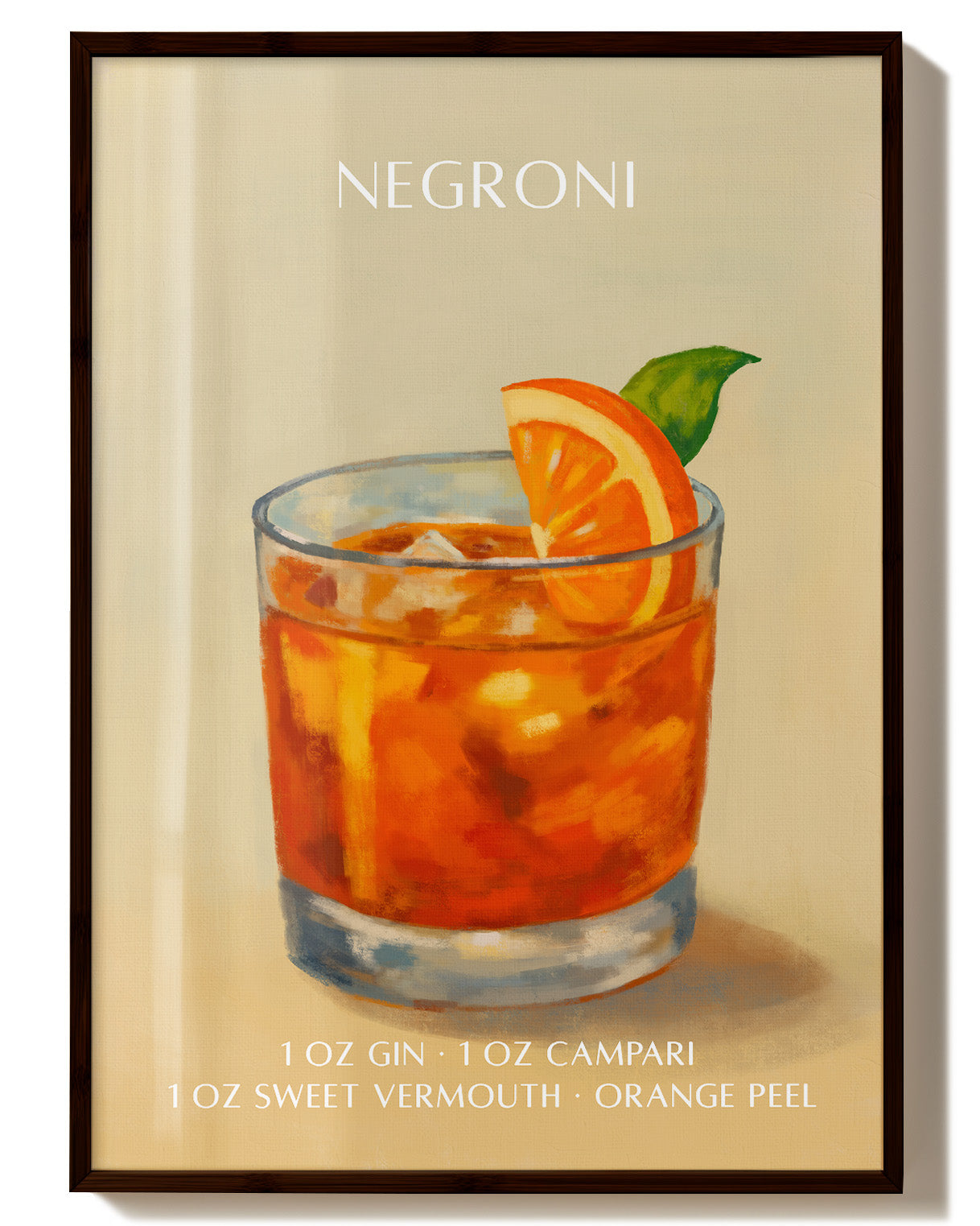 NEGRONI Poster – Print Material Wandbild, moderne Kunst & Fine Art Print von Spawnd, handgefertigt & Made in Germany