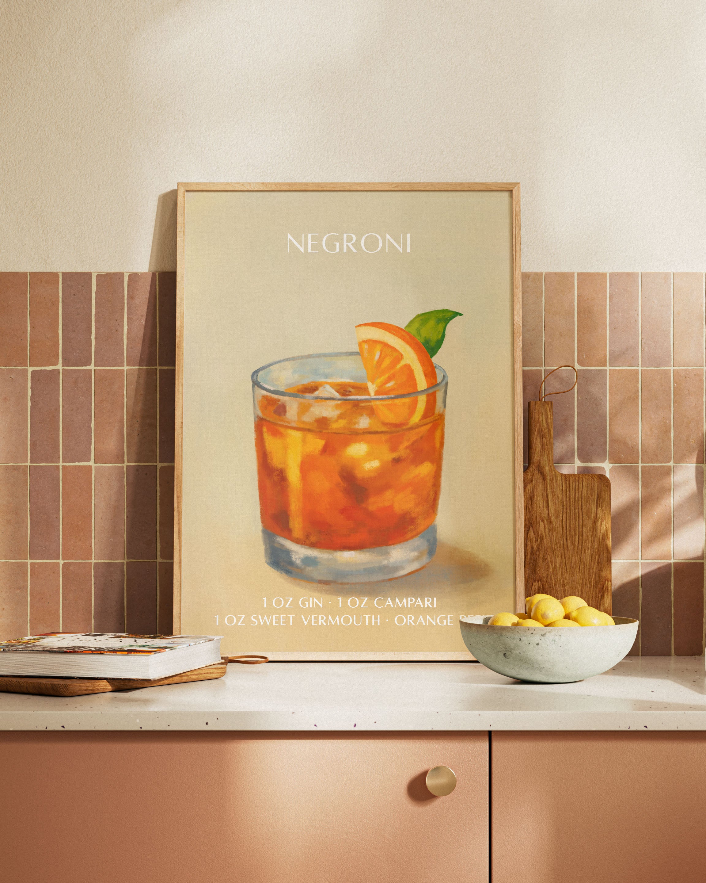 NEGRONI Poster – Print Material Wandbild, moderne Kunst & Fine Art Print von Spawnd, handgefertigt & Made in Germany