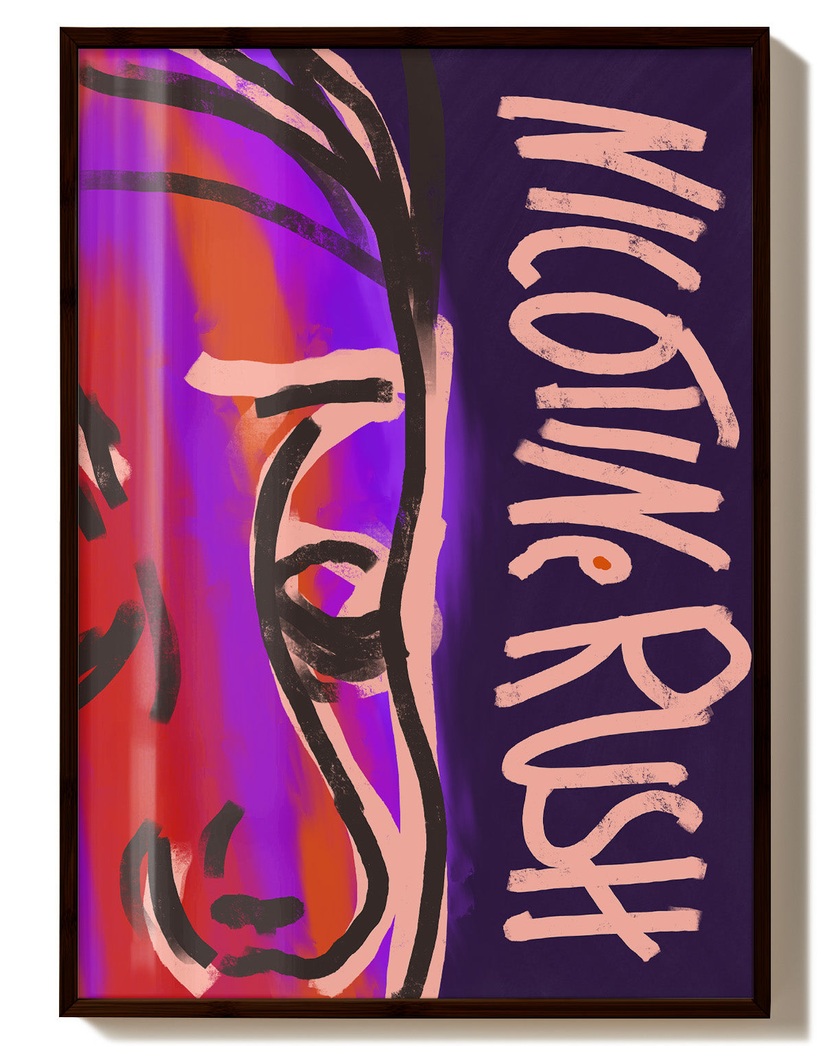 Nicotine Rush Poster – Print Material Wandbild, moderne Kunst & Fine Art Print von Spawnd, handgefertigt & Made in Germany