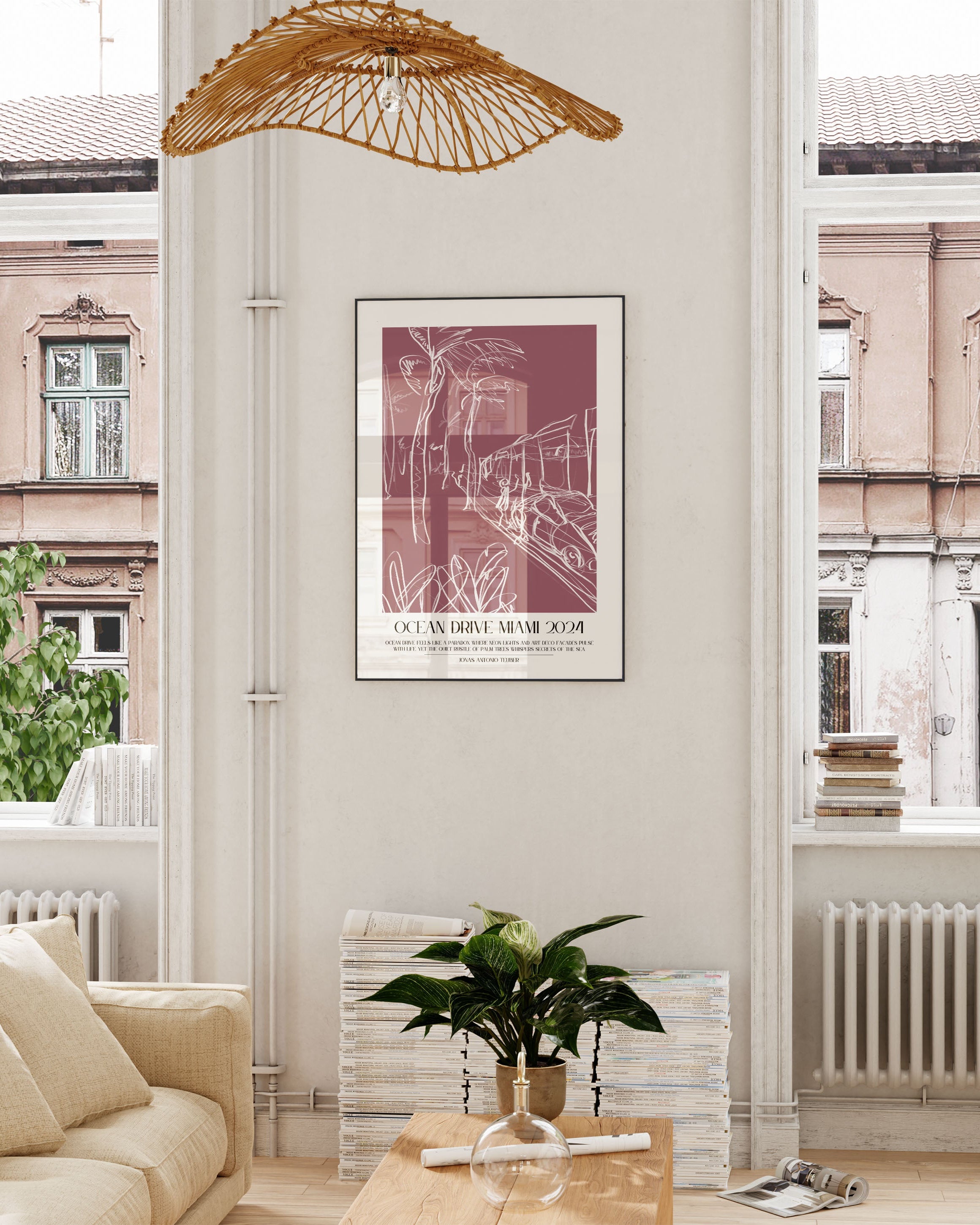 Ocean Drive Poster – Print Material Wandbild, moderne Kunst & Fine Art Print von Spawnd, handgefertigt & Made in Germany