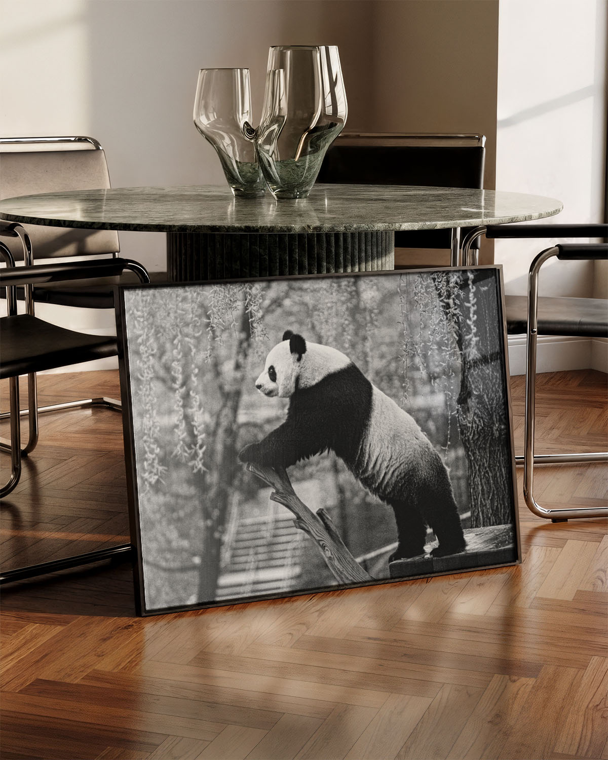 Panda Poster – Print Material Wandbild, moderne Kunst & Fine Art Print von Spawnd, handgefertigt & Made in Germany