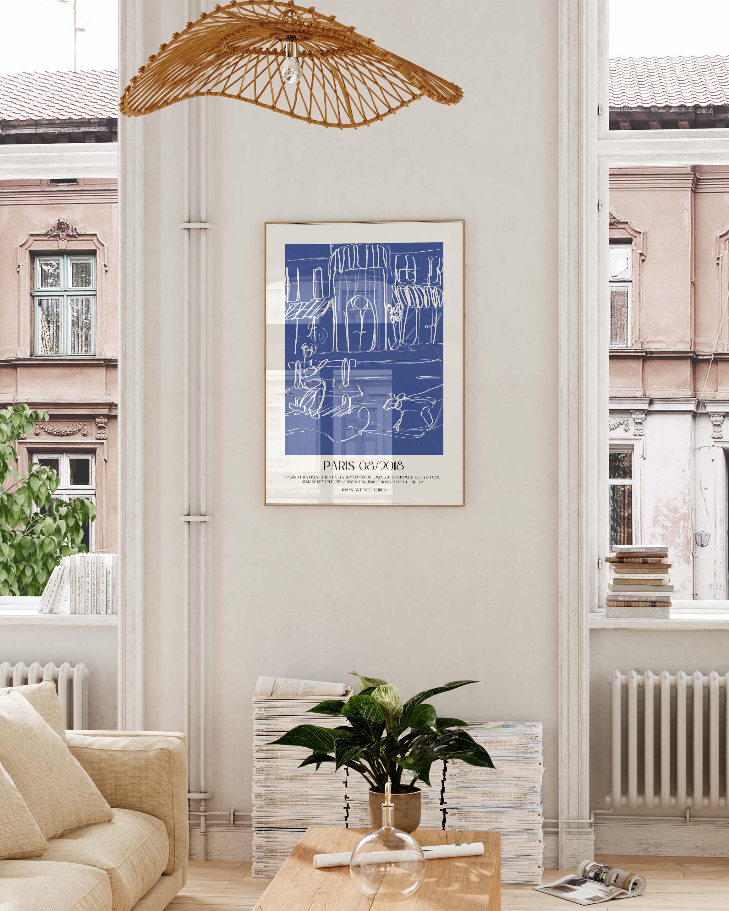 Paris Poster – Print Material Wandbild, moderne Kunst & Fine Art Print von Spawnd, handgefertigt & Made in Germany