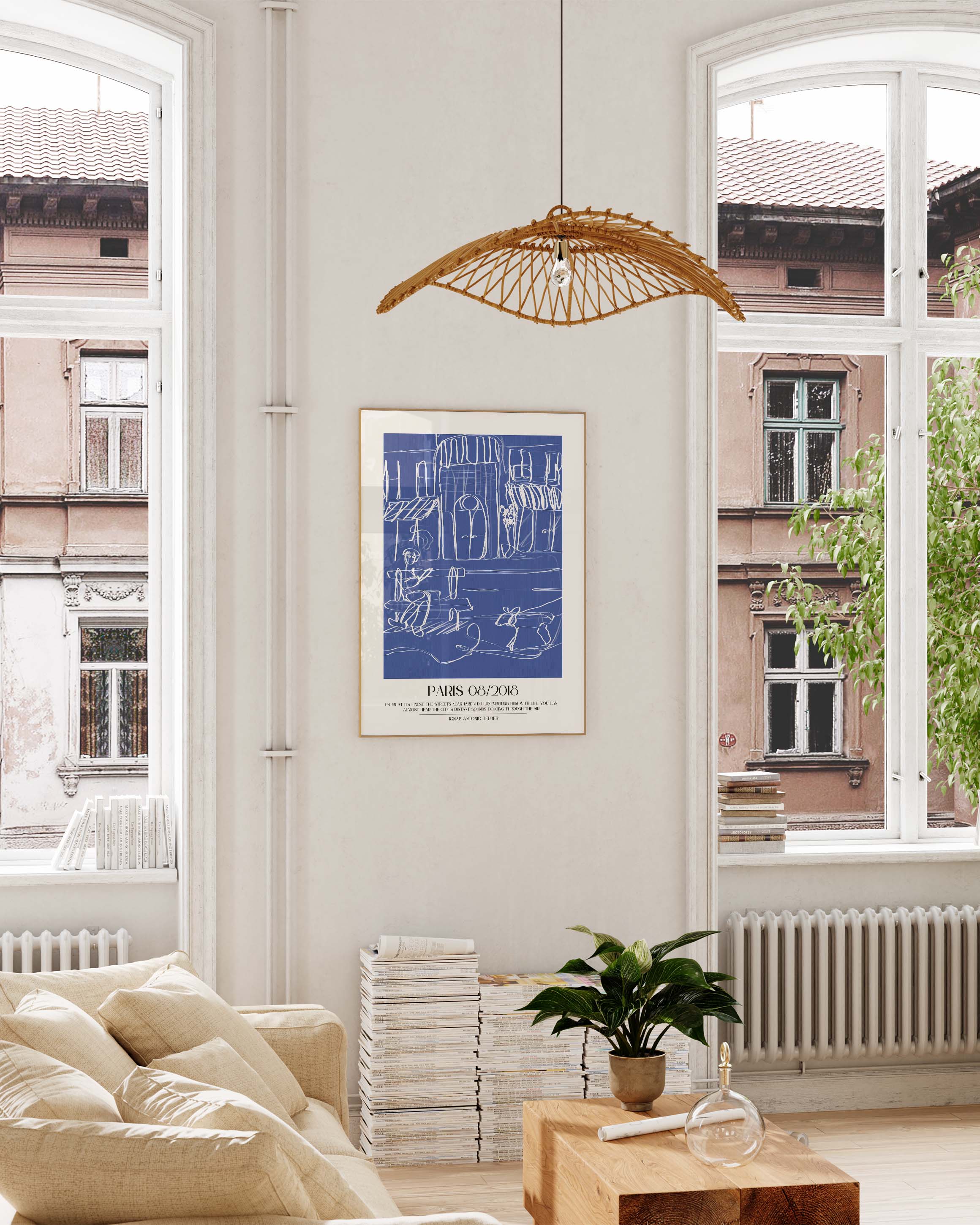 Paris Poster – Print Material Wandbild, moderne Kunst & Fine Art Print von Spawnd, handgefertigt & Made in Germany
