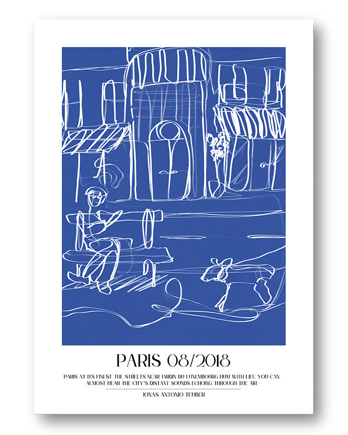 Paris Poster – Print Material Wandbild, moderne Kunst & Fine Art Print von Spawnd, handgefertigt & Made in Germany