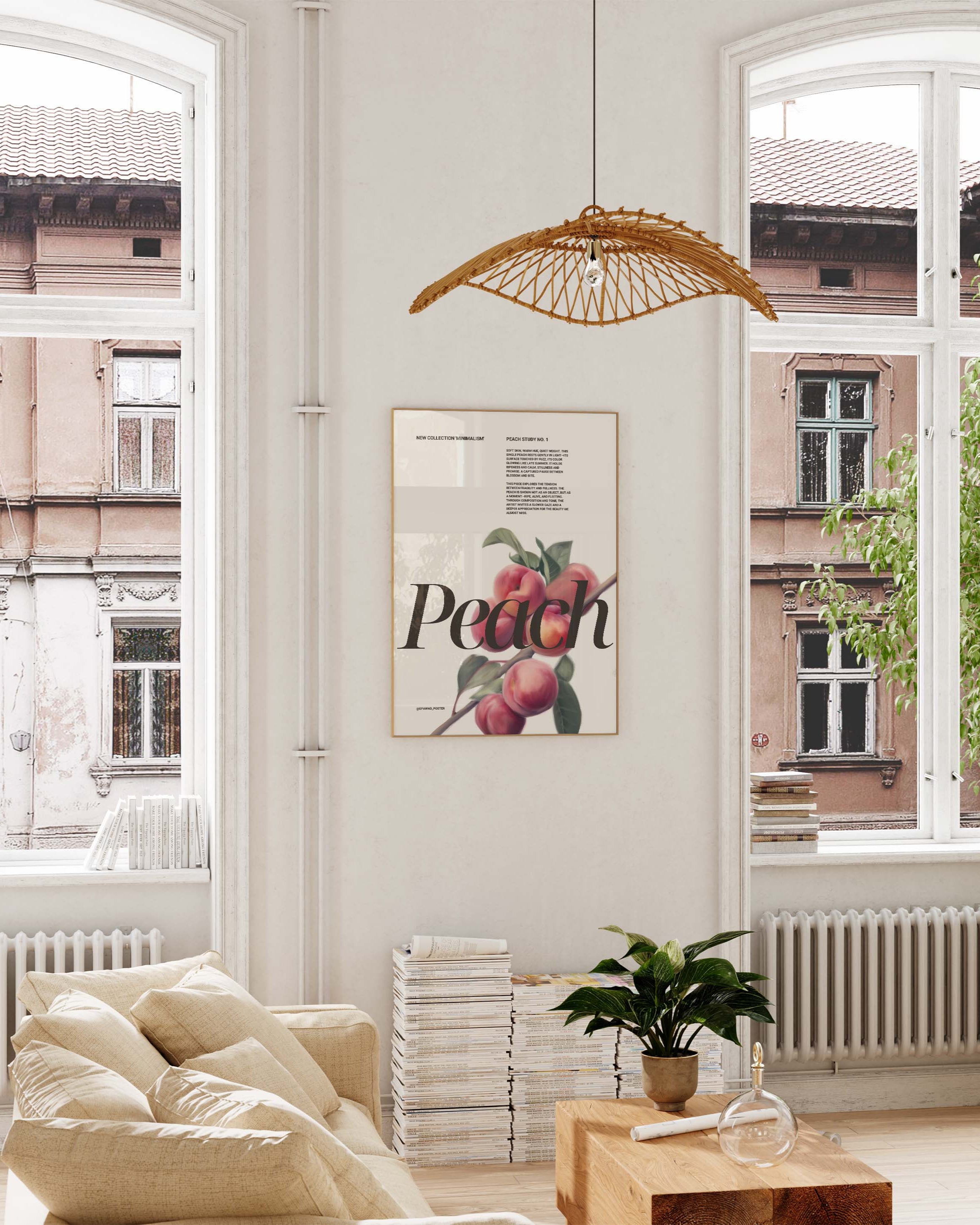 Peach Poster – FineArt Wandbild, moderne Kunst & Fine Art Print von Spawnd, handgefertigt & Made in Germany