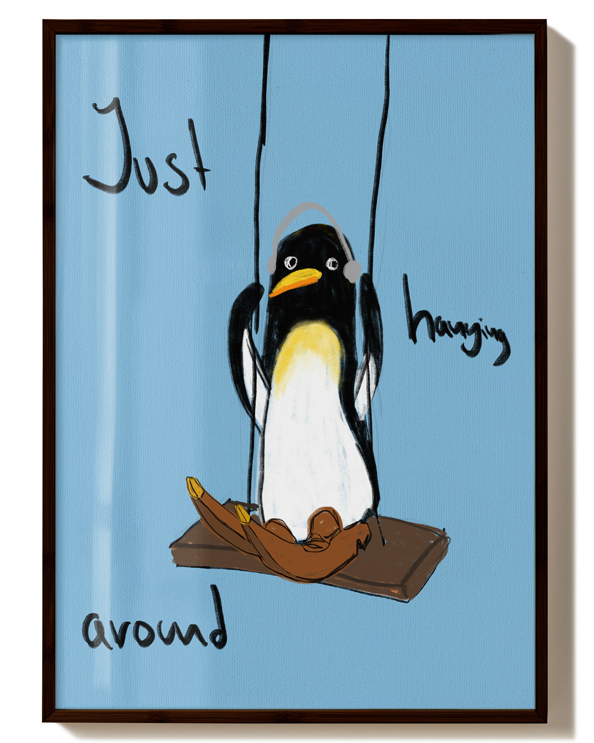 Penguin Poster – Print Material Wandbild, moderne Kunst & Fine Art Print von Spawnd, handgefertigt & Made in Germany