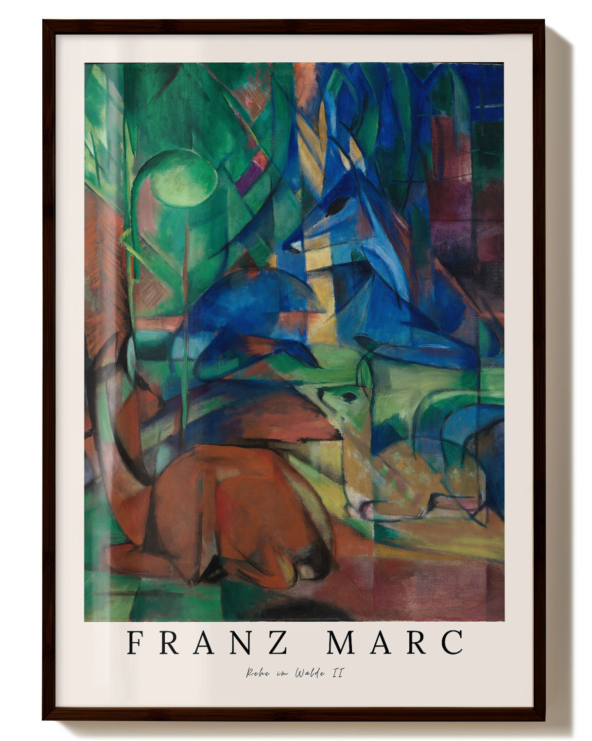 Rehe im Walde II Poster – FineArt Wandbild, moderne Kunst & Fine Art Print von Spawnd, handgefertigt & Made in Germany