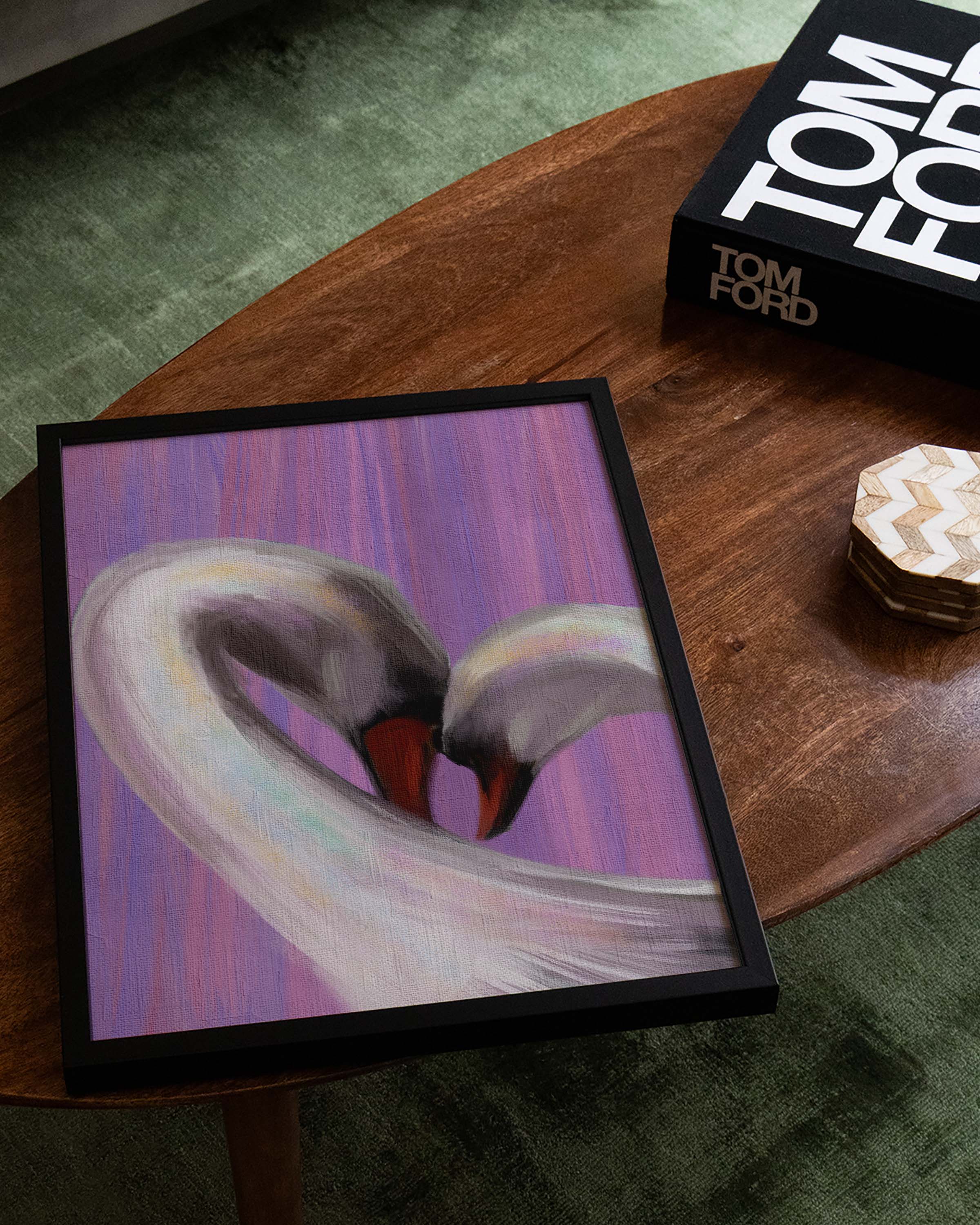 Schwan Poster – FineArt Wandbild, moderne Kunst & Fine Art Print von Spawnd, handgefertigt & Made in Germany